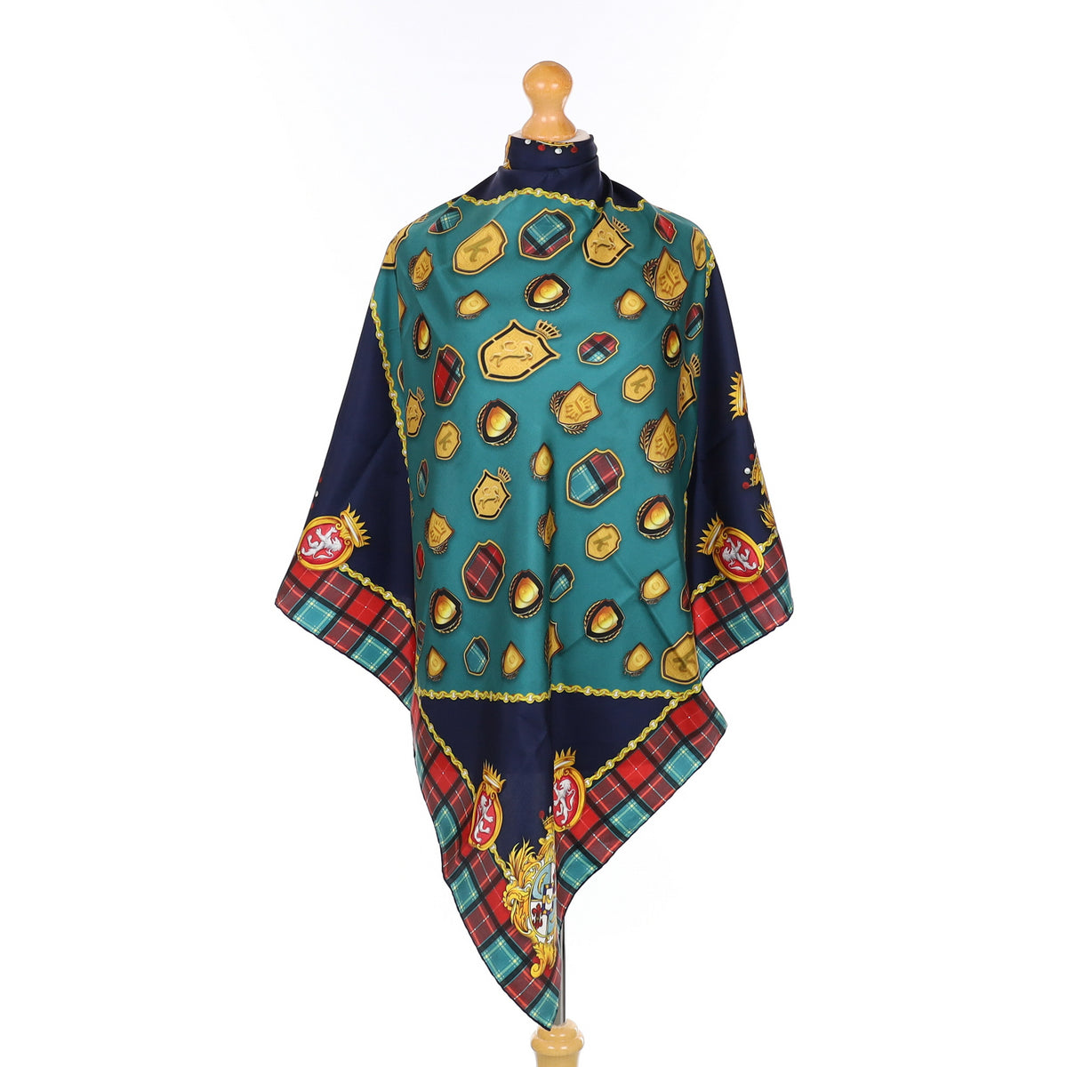 Brand New Tartan And Crest Silk Scarf