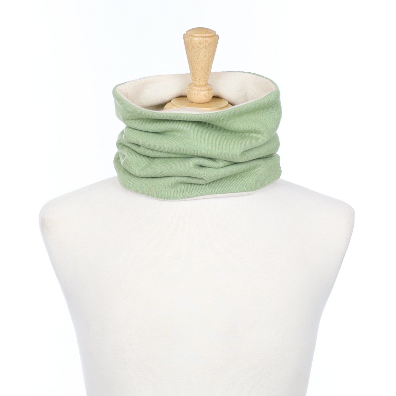 Hellebore Green and Ivory Luxury Double Layered Snood
