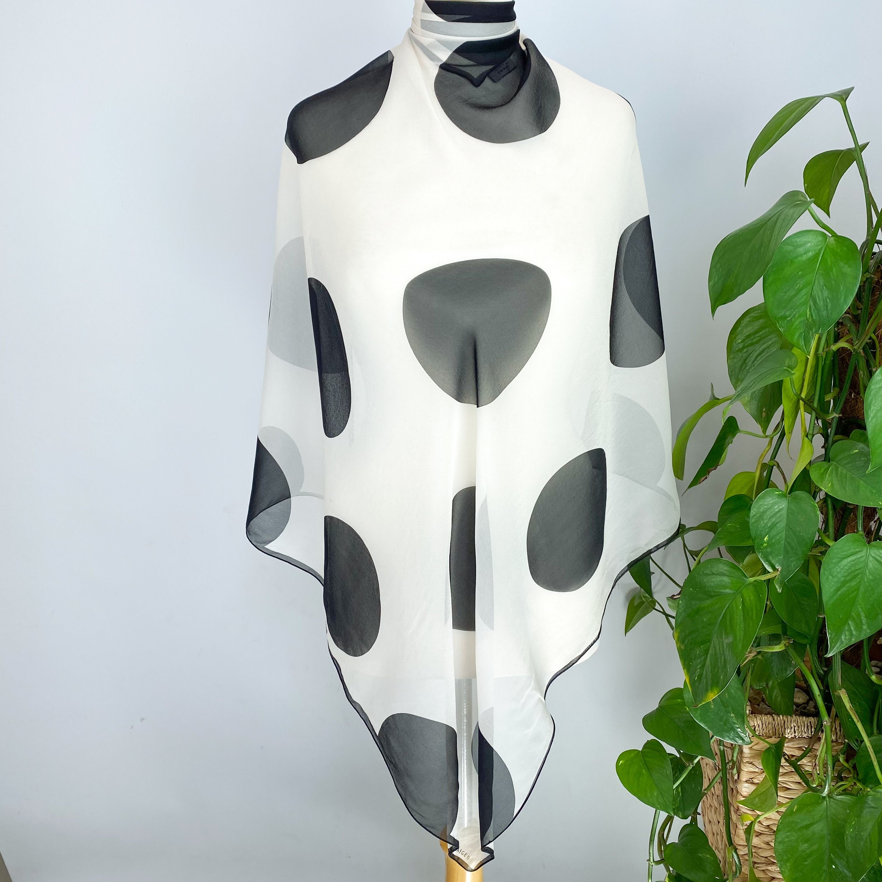 Jaeger Spotty Chiffon Silk Scarf