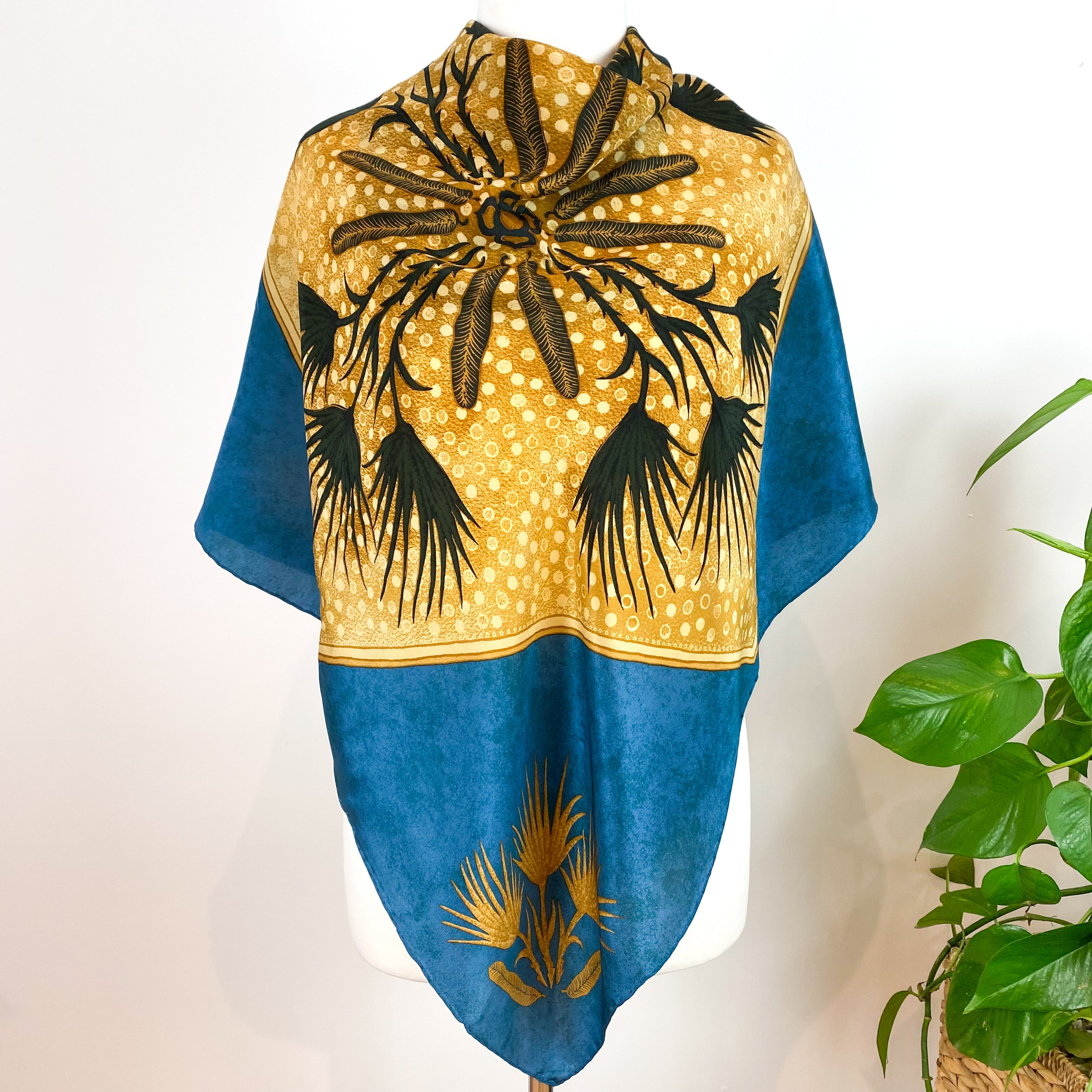 Striking Exotic Plant Design Silk Scarf
