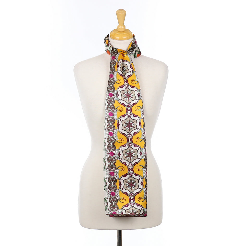 Passigatti Multi Coloured Long Vintage Silk Scarf