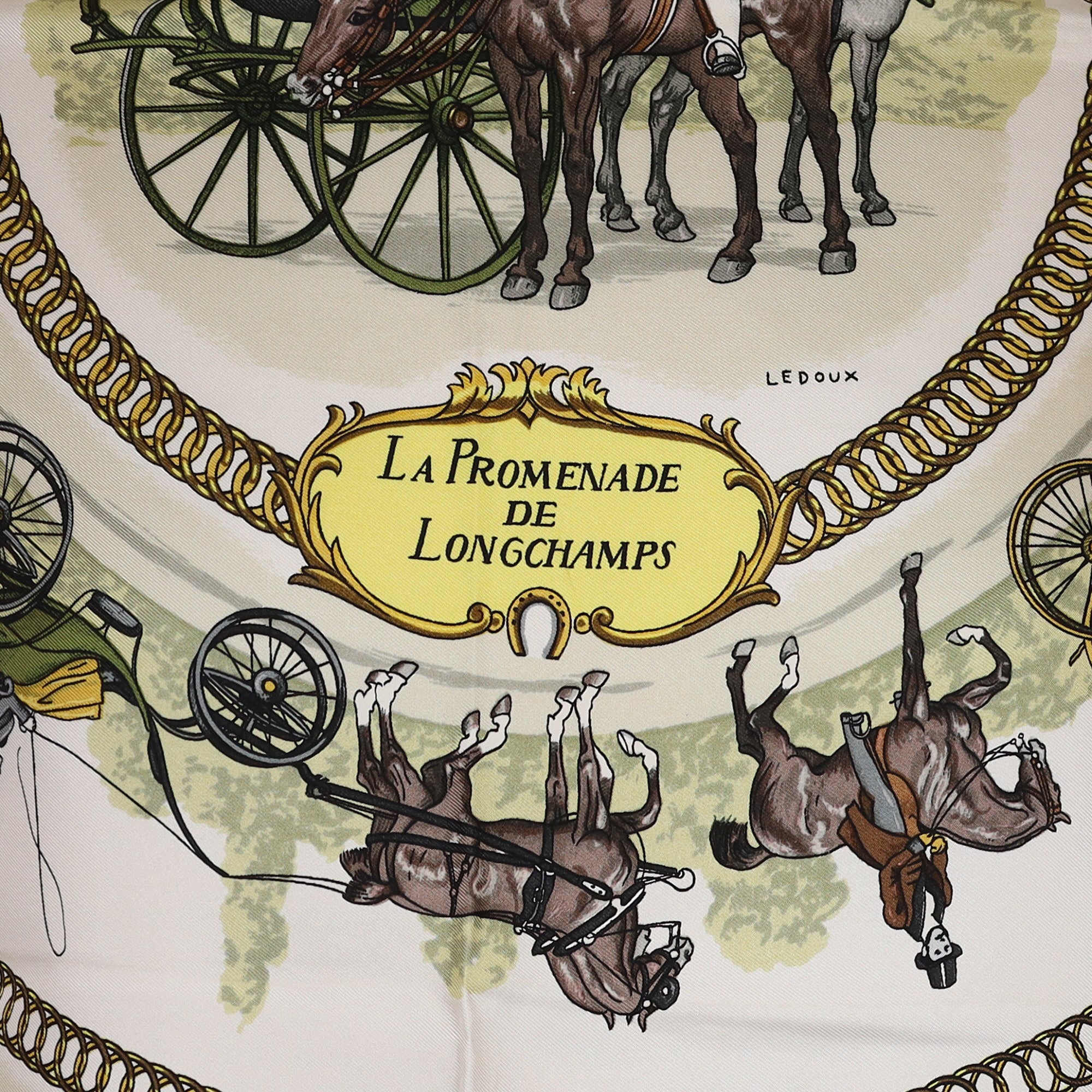 HERMÈSロンシャンスカーフ LA PROMENADEDELONGCHAMPS Hermès La Promenade De Longchamps Silk Scarf