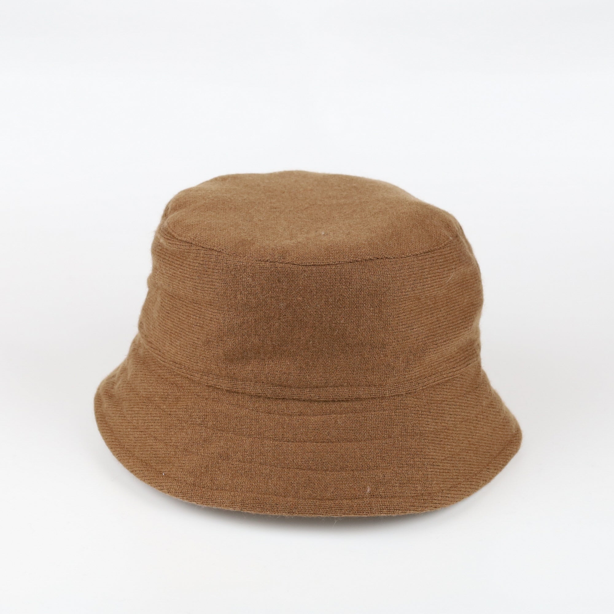 Taupe Brown Cashmere Reversible Bucket Hat Small