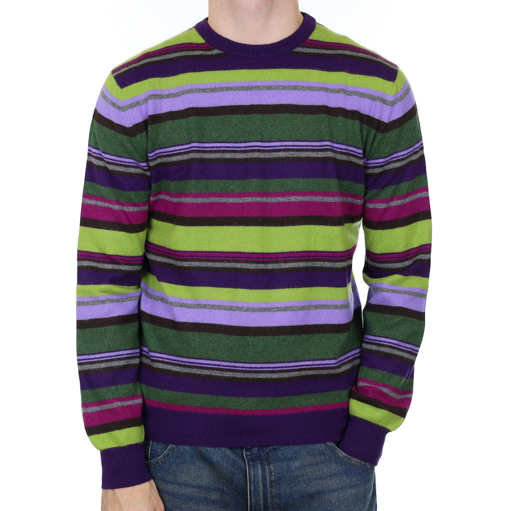 Men’s Multicolour Striped Cashmere Crew Neck Jumper Medium