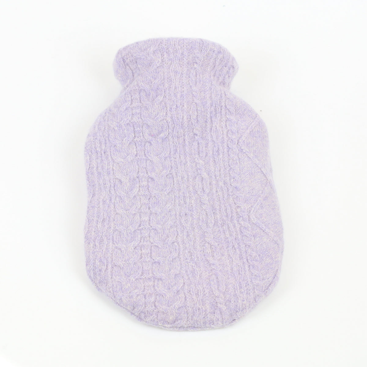 Pale Purple Cable Small Cashmere Hot Water Bottle