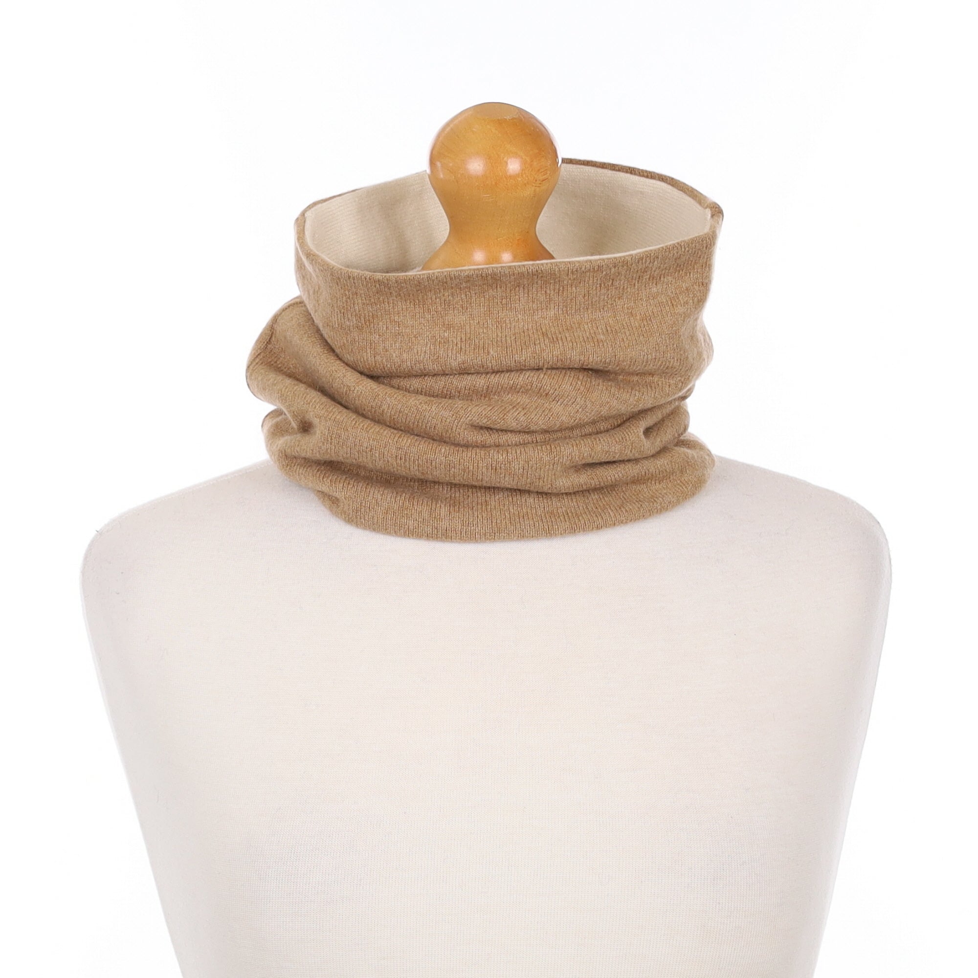 Camel and Cream Luxury Double Layered Snood