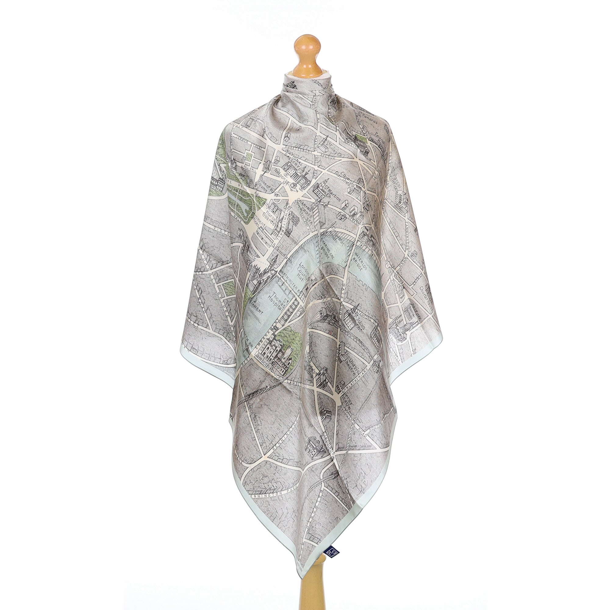 Brand New Helen Chatterton London Map Silk Scarf