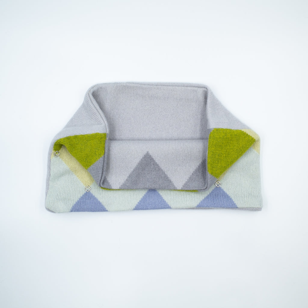 Ice Blue and Green Diamond Neck Warmer