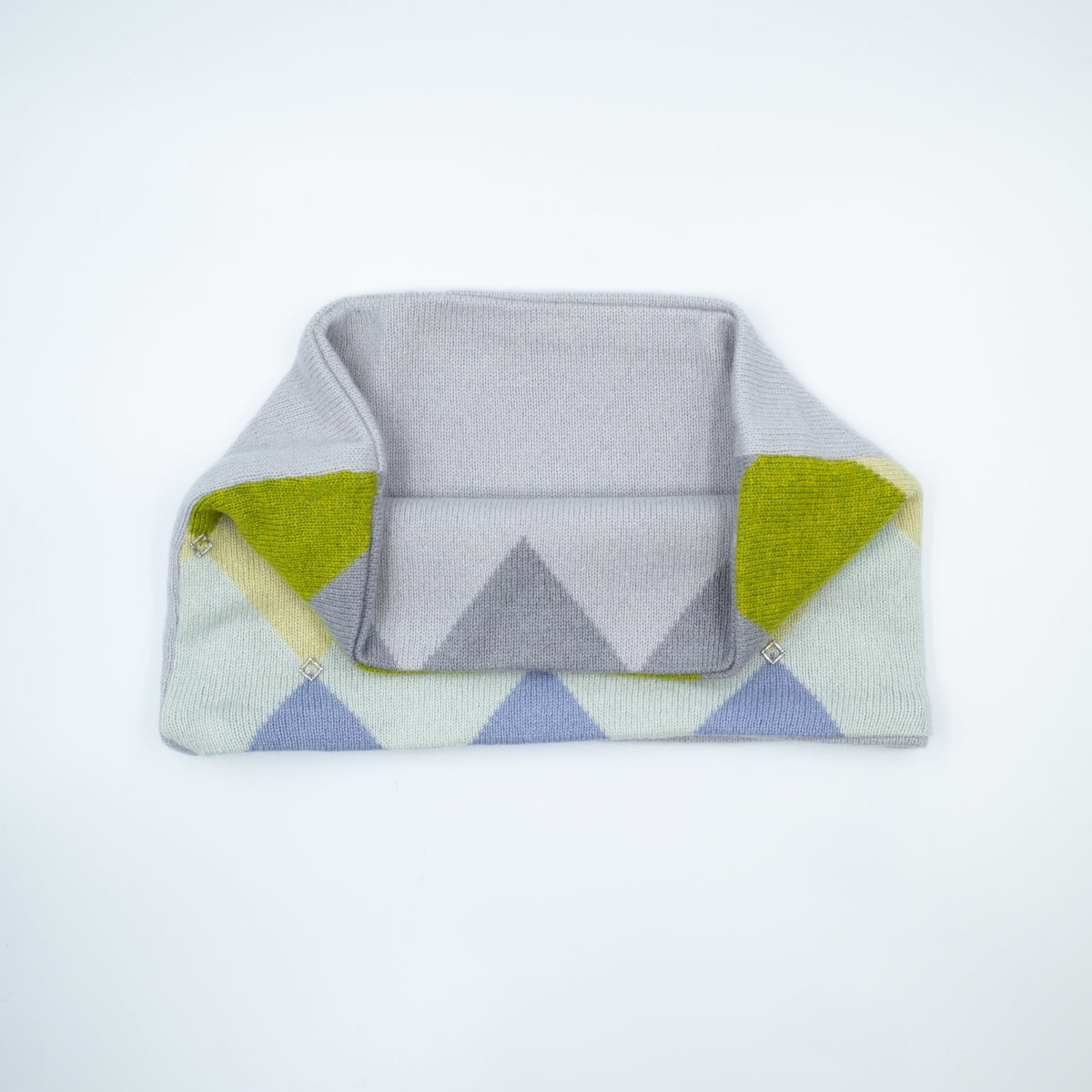 Ice Blue and Green Diamond Neck Warmer