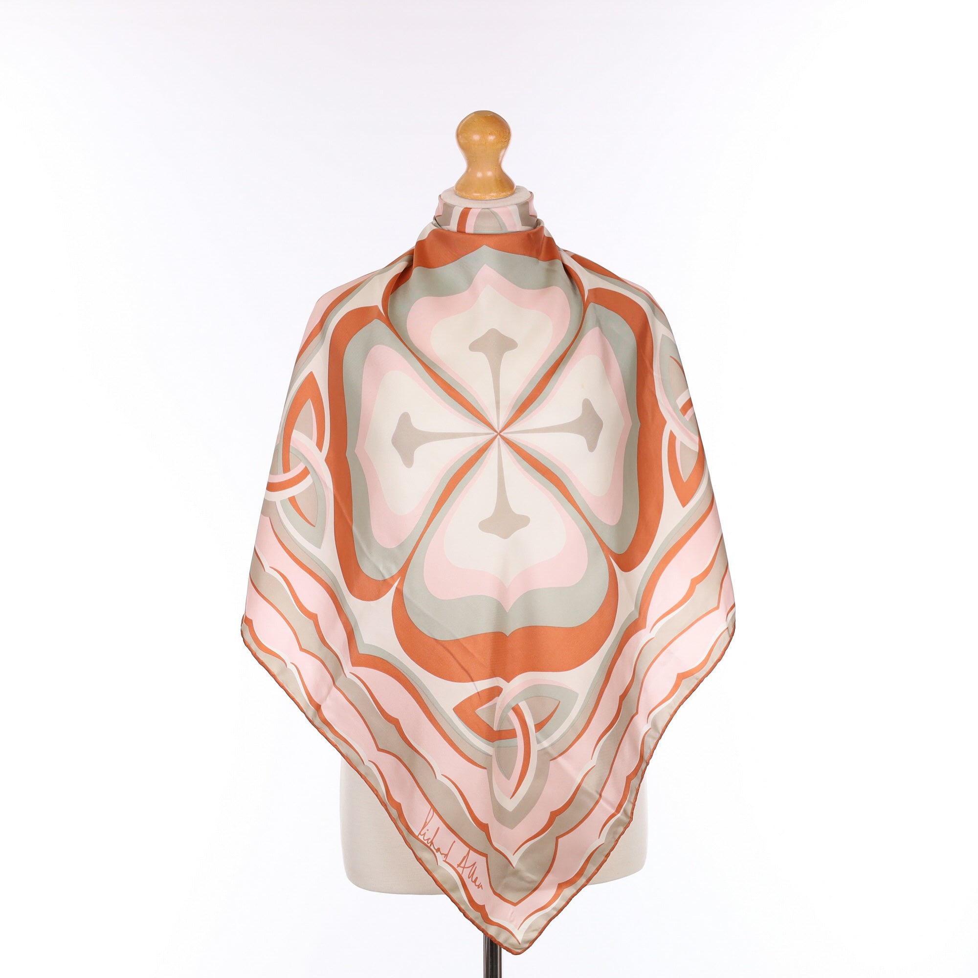 1970’s Richard Allan Retro Design Vintage Silk Scarf