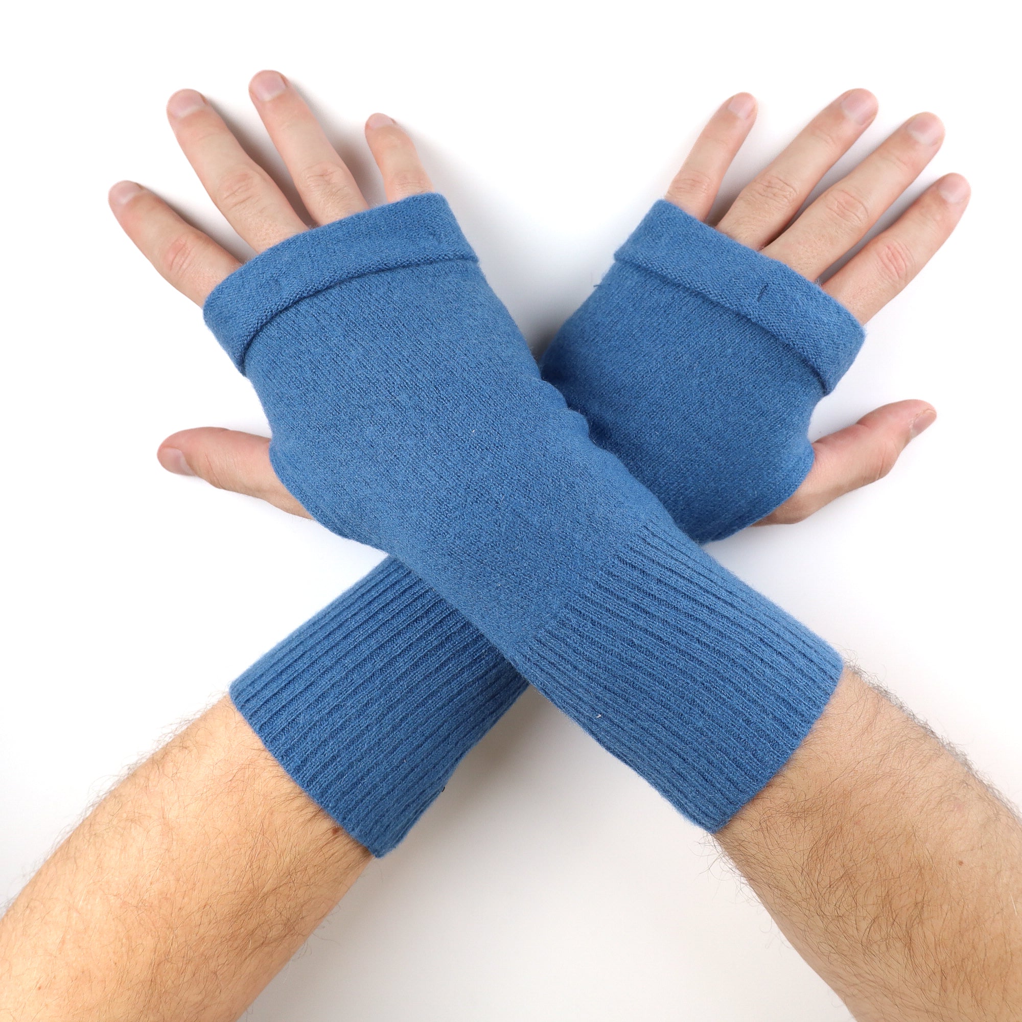 Men’s Ocean Blue Fingerless Gloves