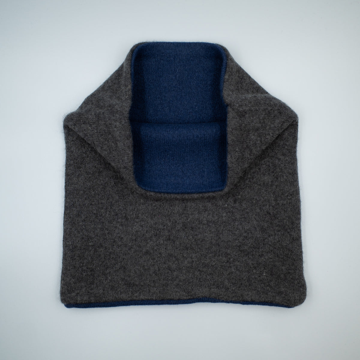 Men’s French Navy and Smoke Grey Luxury Double Layered Snood