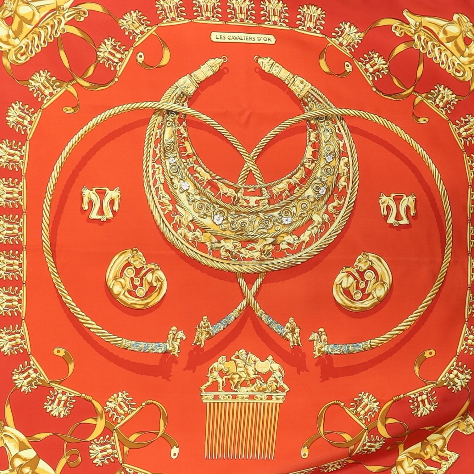 Hermès Les Cavaliers D’or Silk Scarf