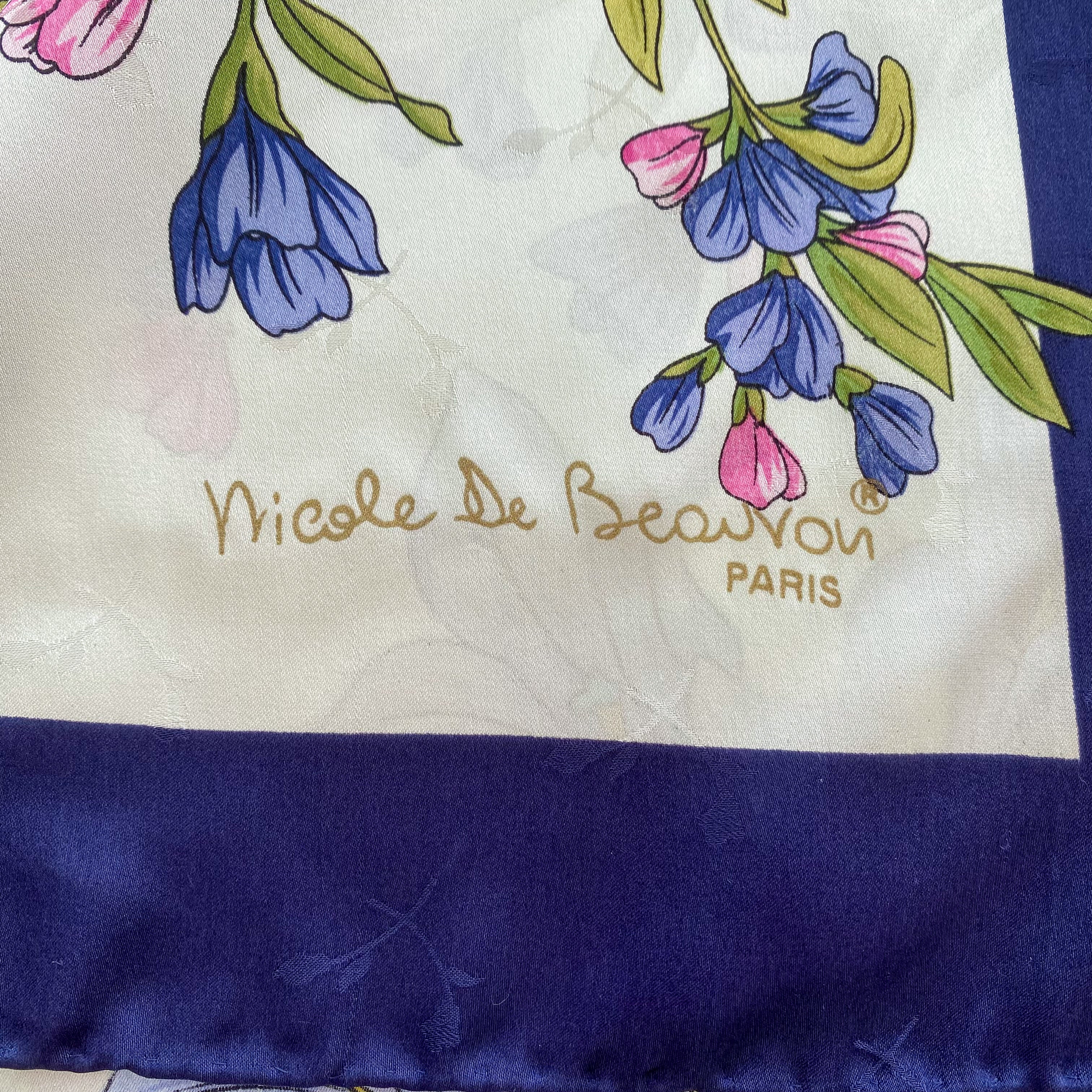 Floral French Vintage Silk Scarf