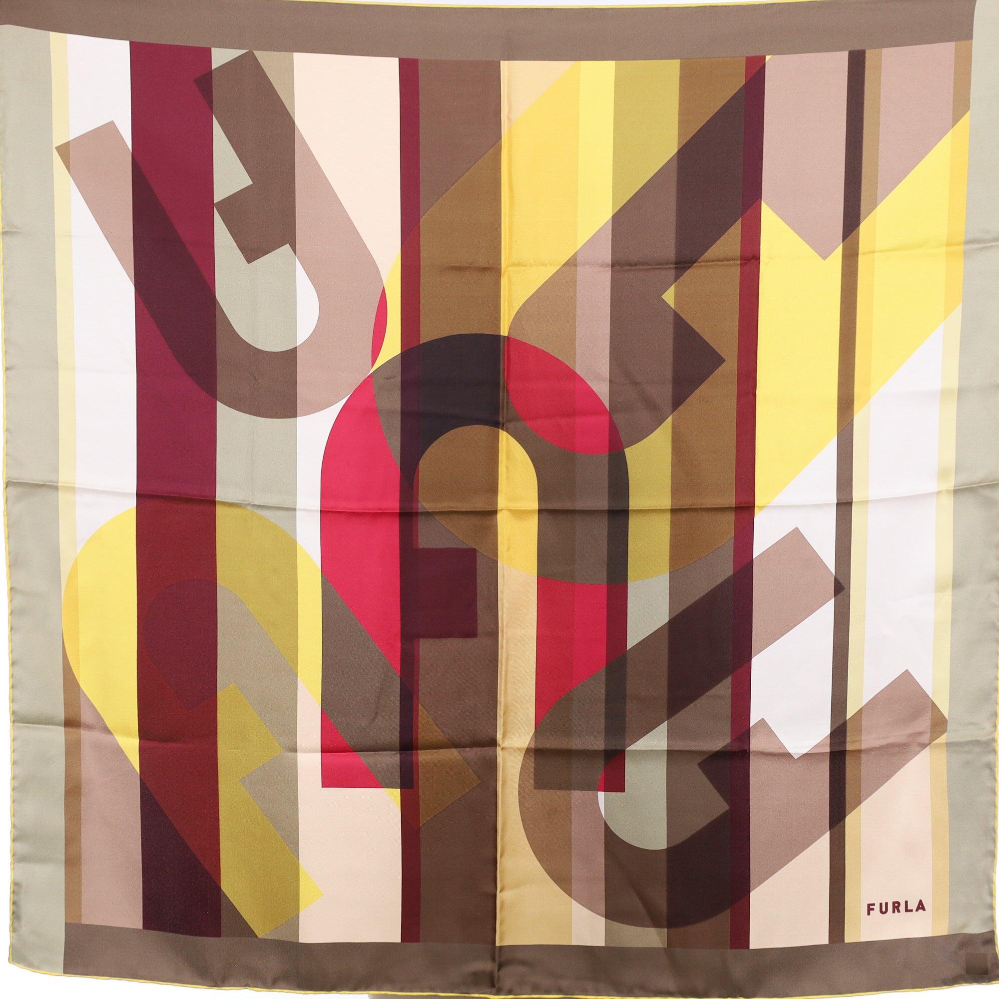Pristine Furla Abstract Silk Scarf