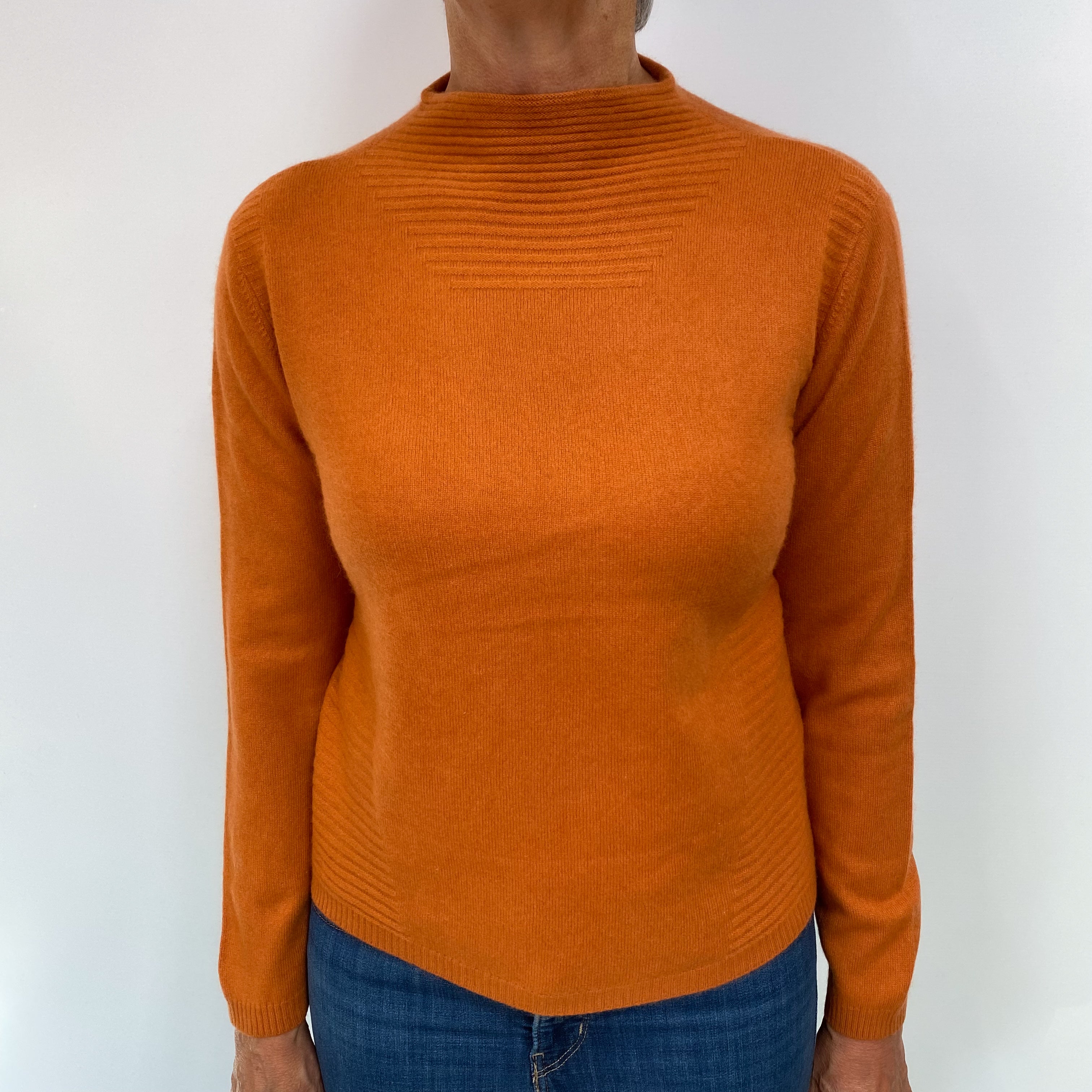 Burnt Orange Cashmere Turtle Neck Jumper Medium
