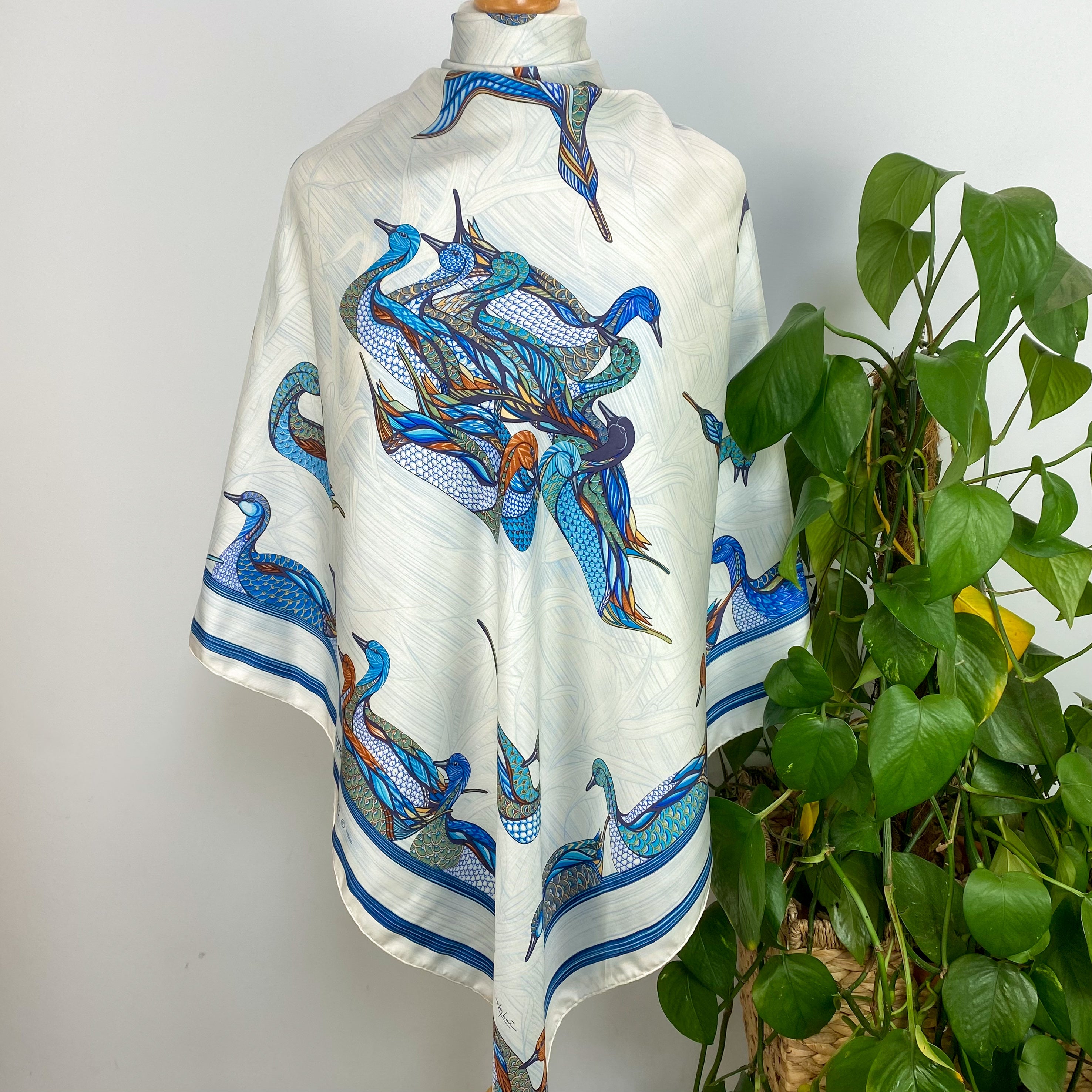 Boxed Hermès La Mare Canards 1981 Silk Scarf