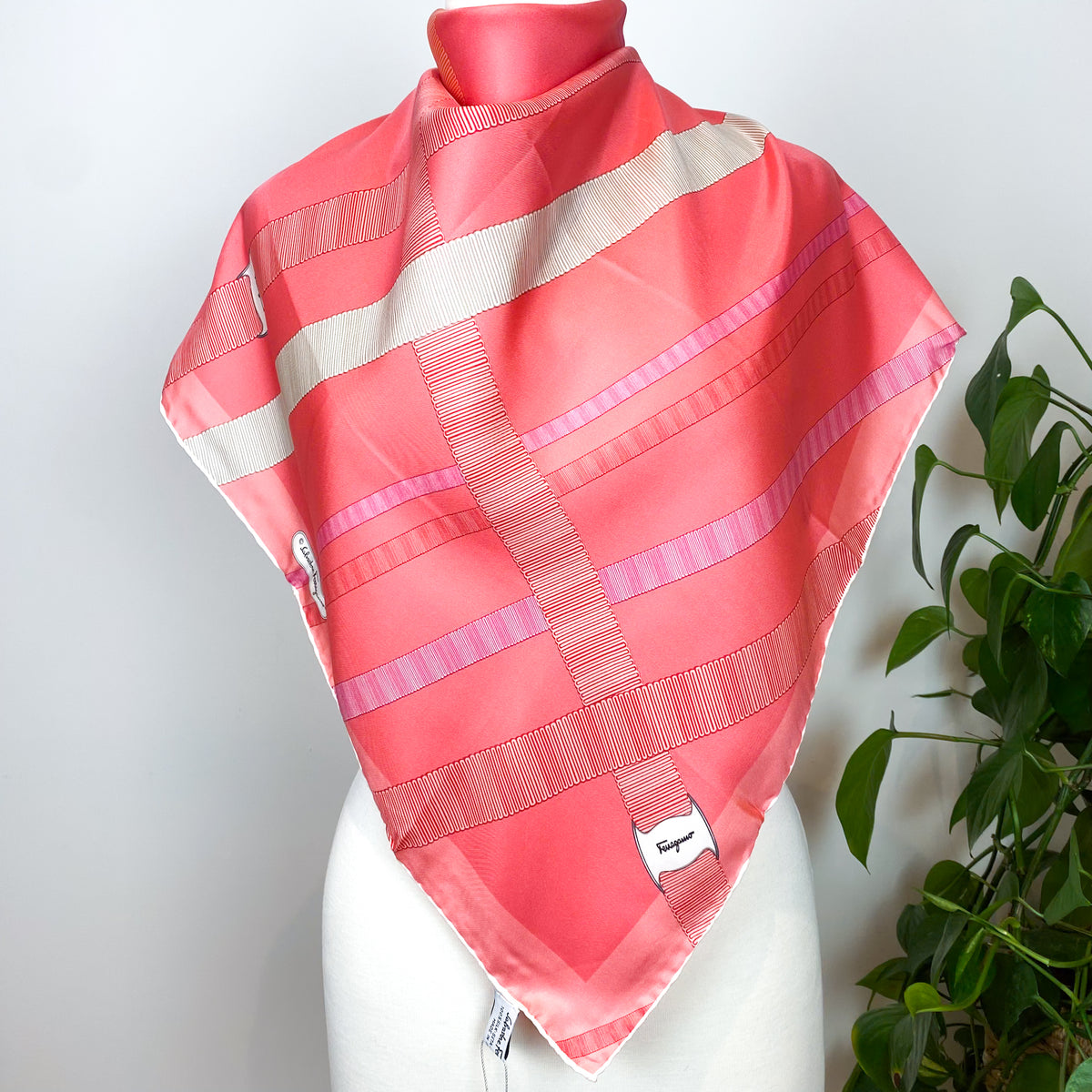 Brand New Boxed Salvatore Ferragamo Designer Silk Scarf