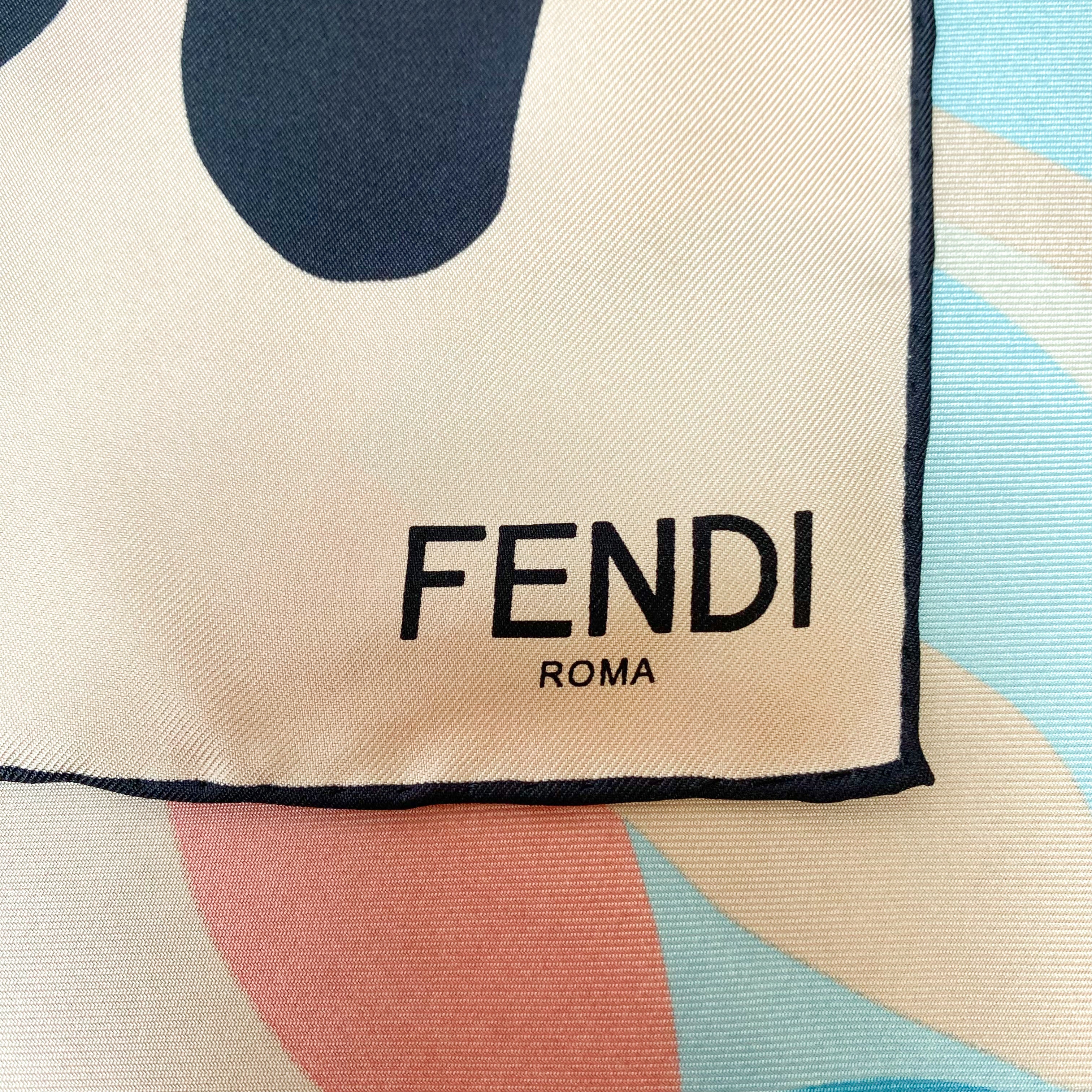Brand New Boxed Fendi Designer Silk Scarf