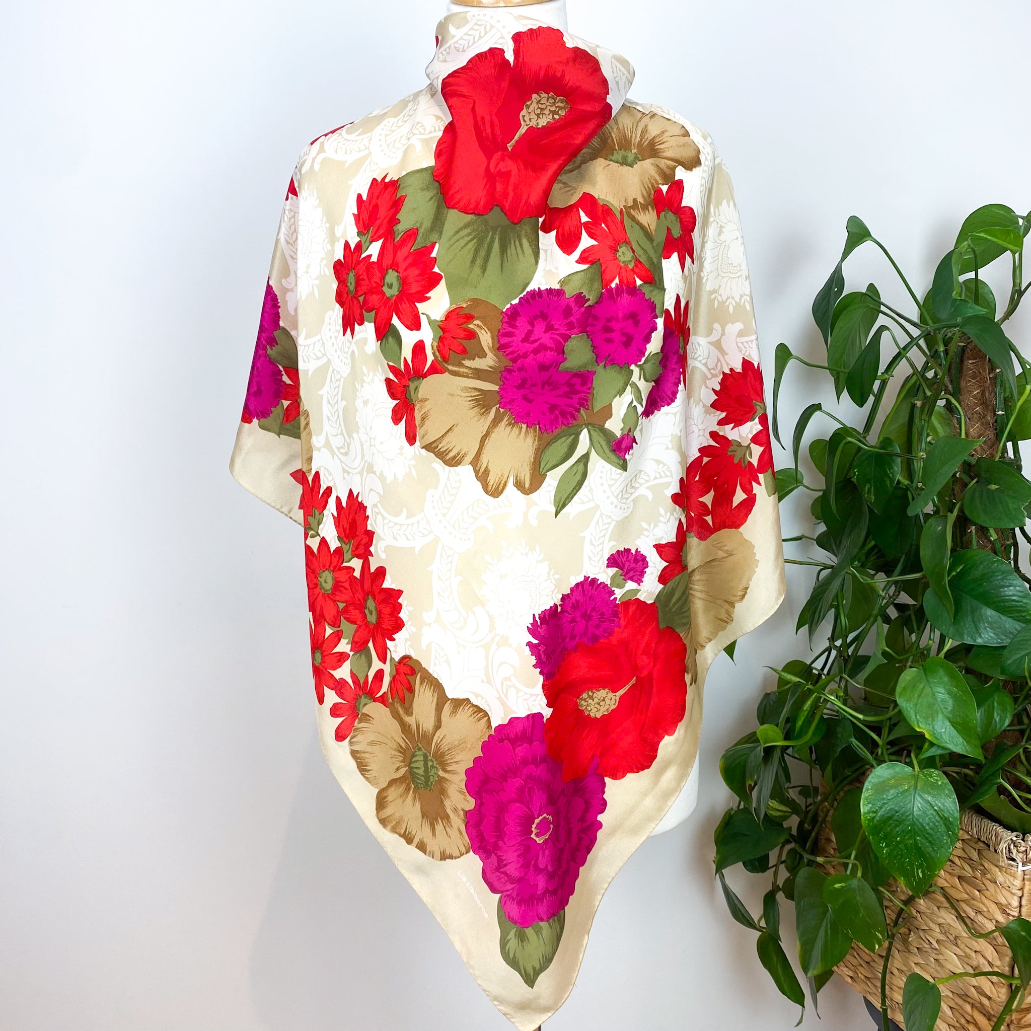 Liz Claiborne Floral Vintage Silk Scarf