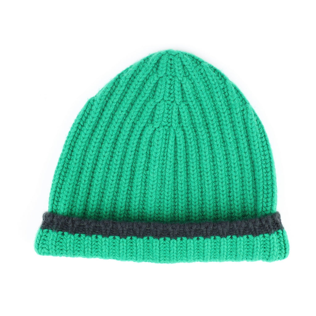 Begg & Co Scottish Emerald Green Luxury Chunky Cashmere Beanie Hat
