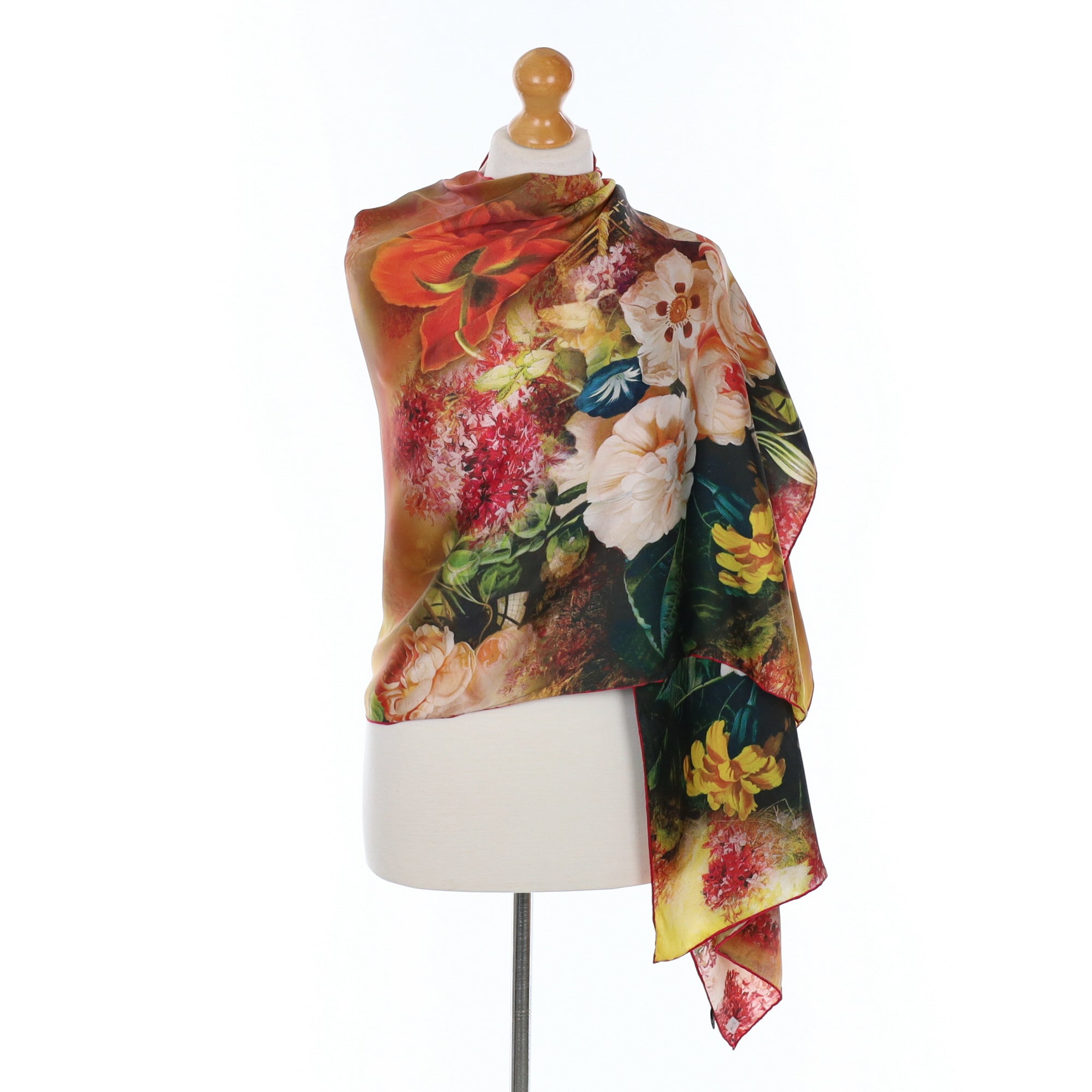 Luxe Floral Wrap Style Silk Scarf