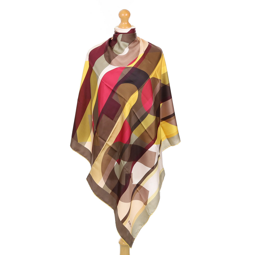Pristine Furla Abstract Silk Scarf
