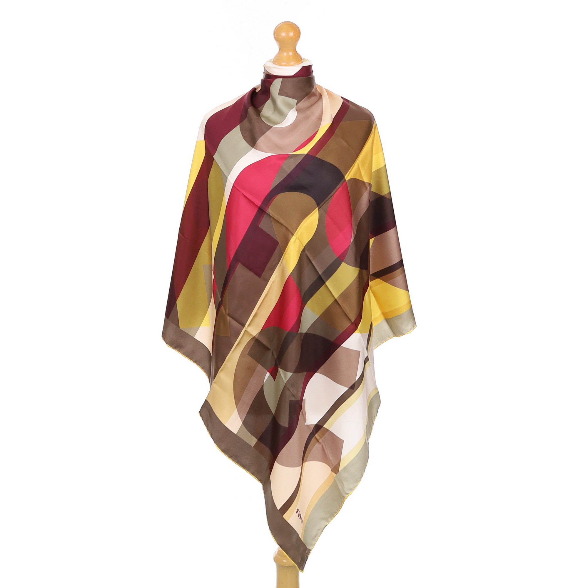 Pristine Furla Abstract Silk Scarf