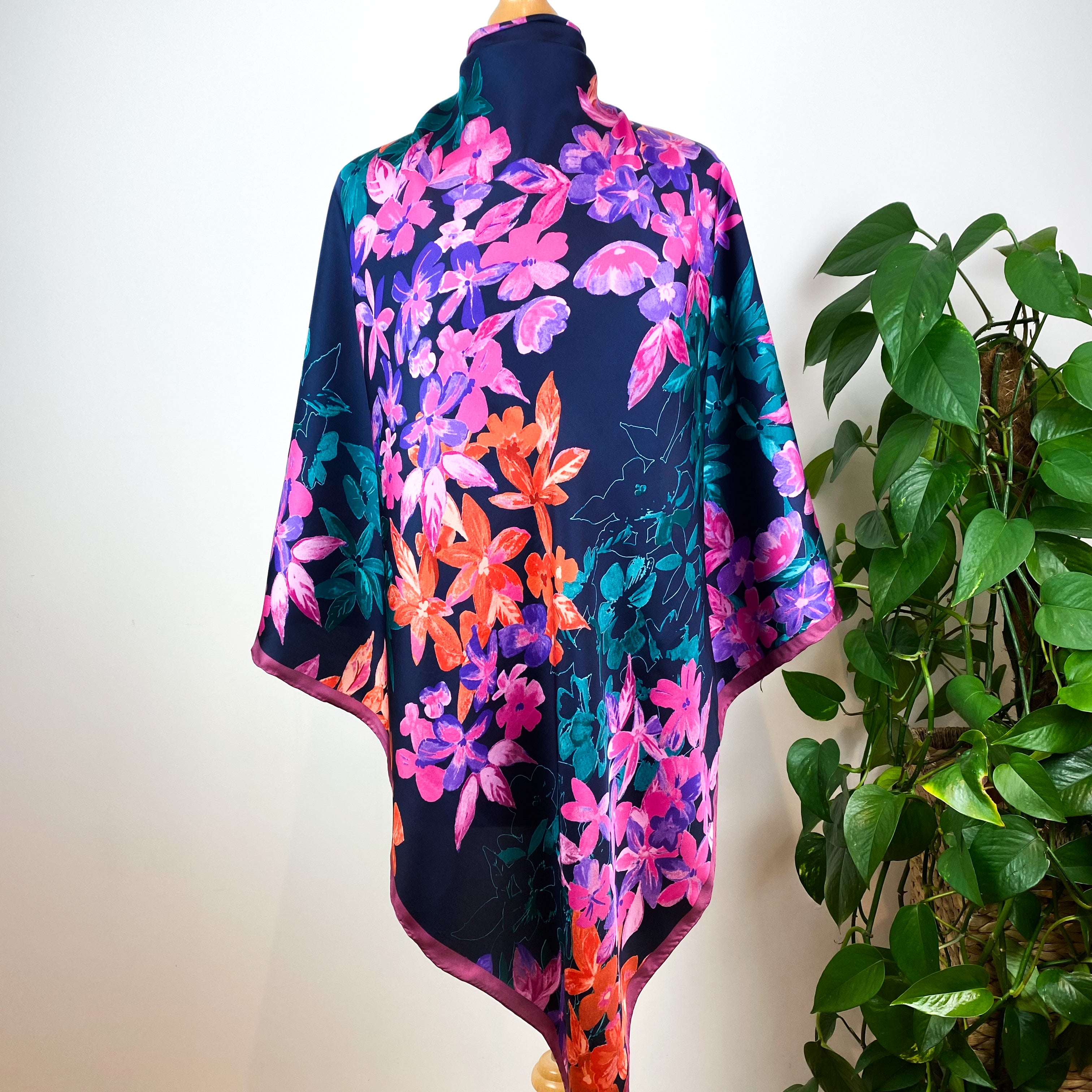 Large Talbots Floral Silk Scarf