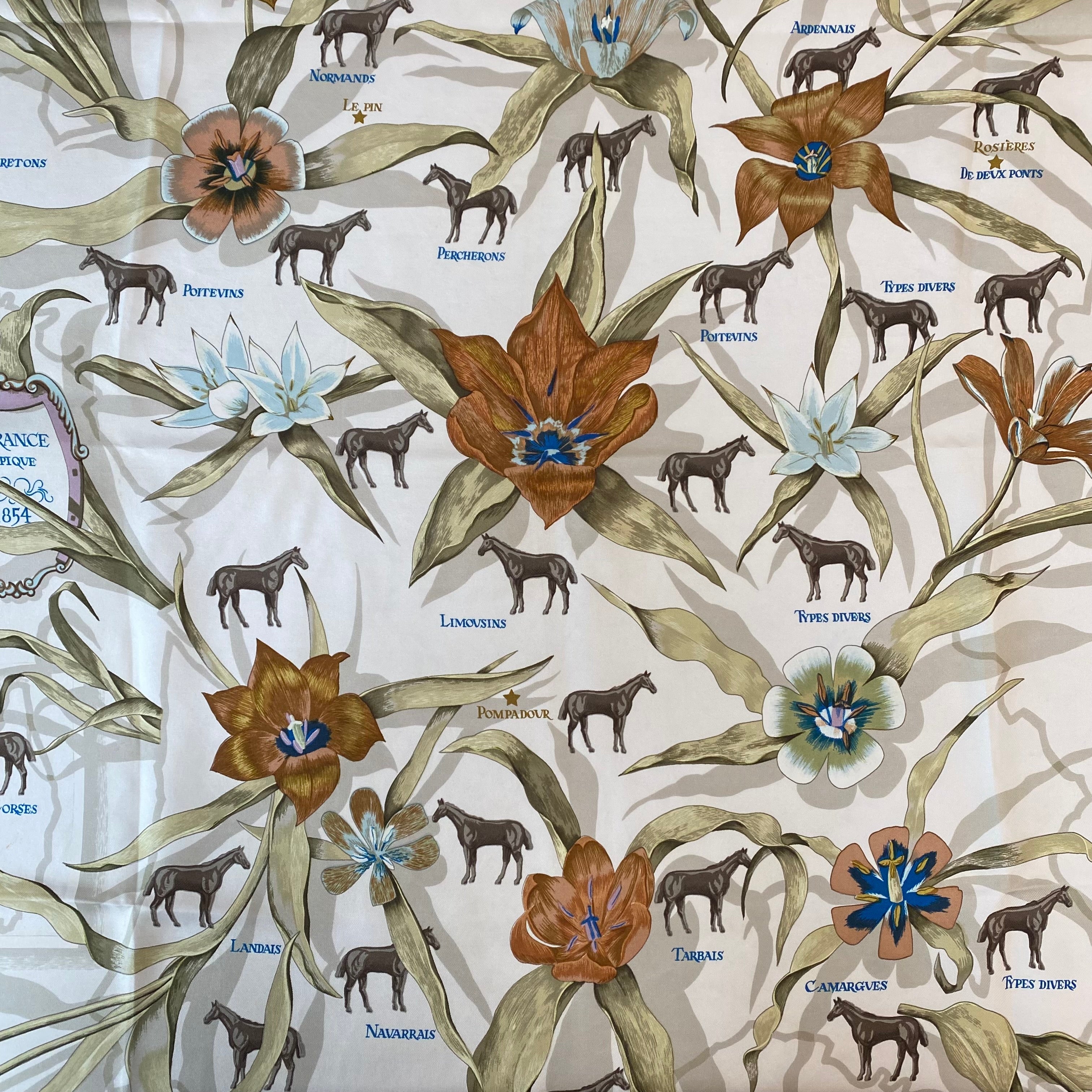 Hermès La France Hippique Silk Scarf Rare