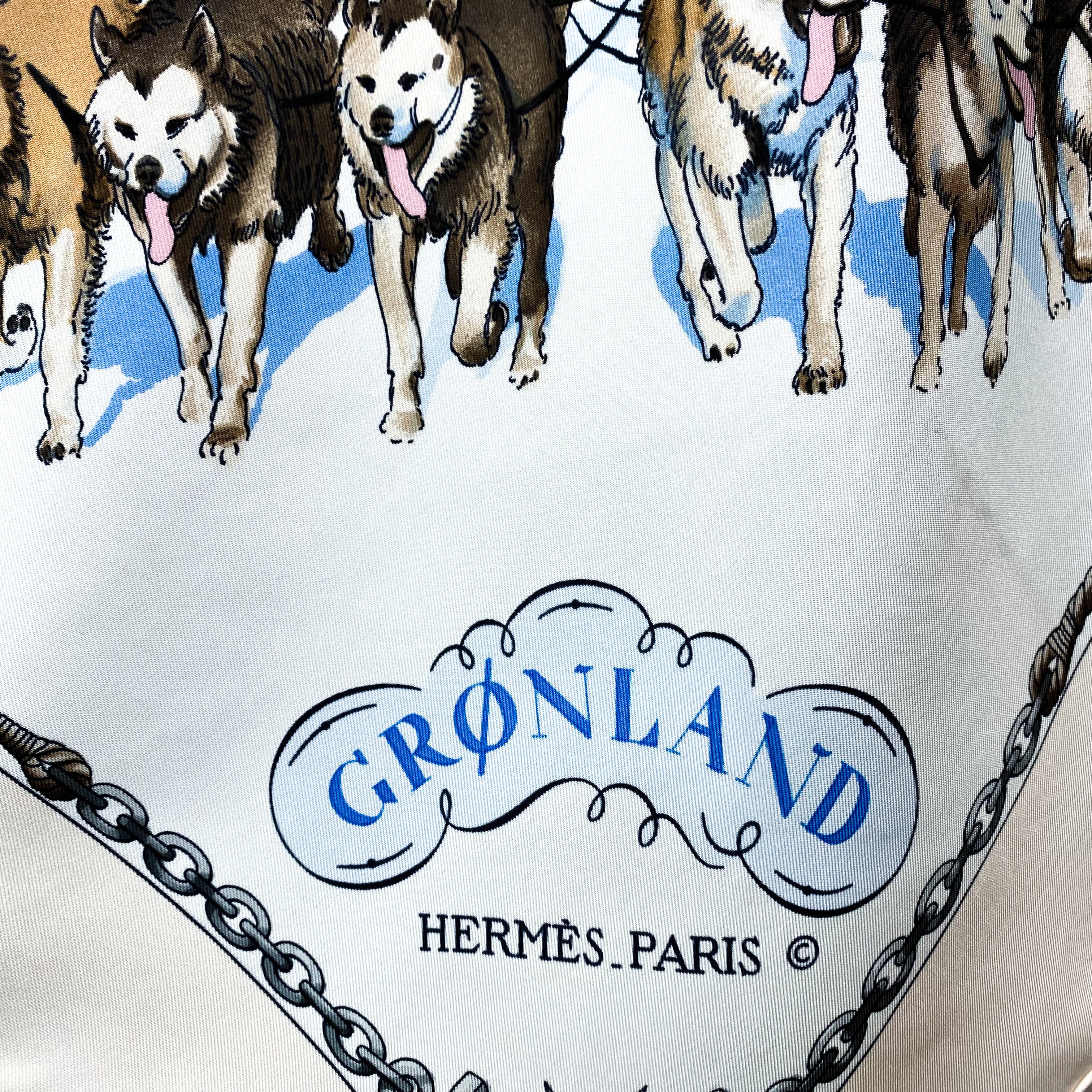 Boxed Hermes Grønland 1982 Designer Silk Scarf