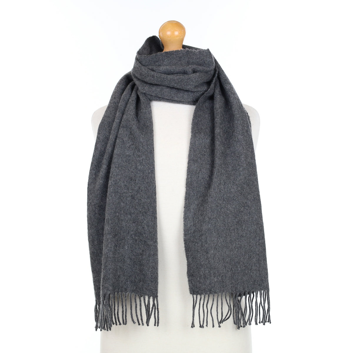 Granite Grey Cashmere Woven Scarf