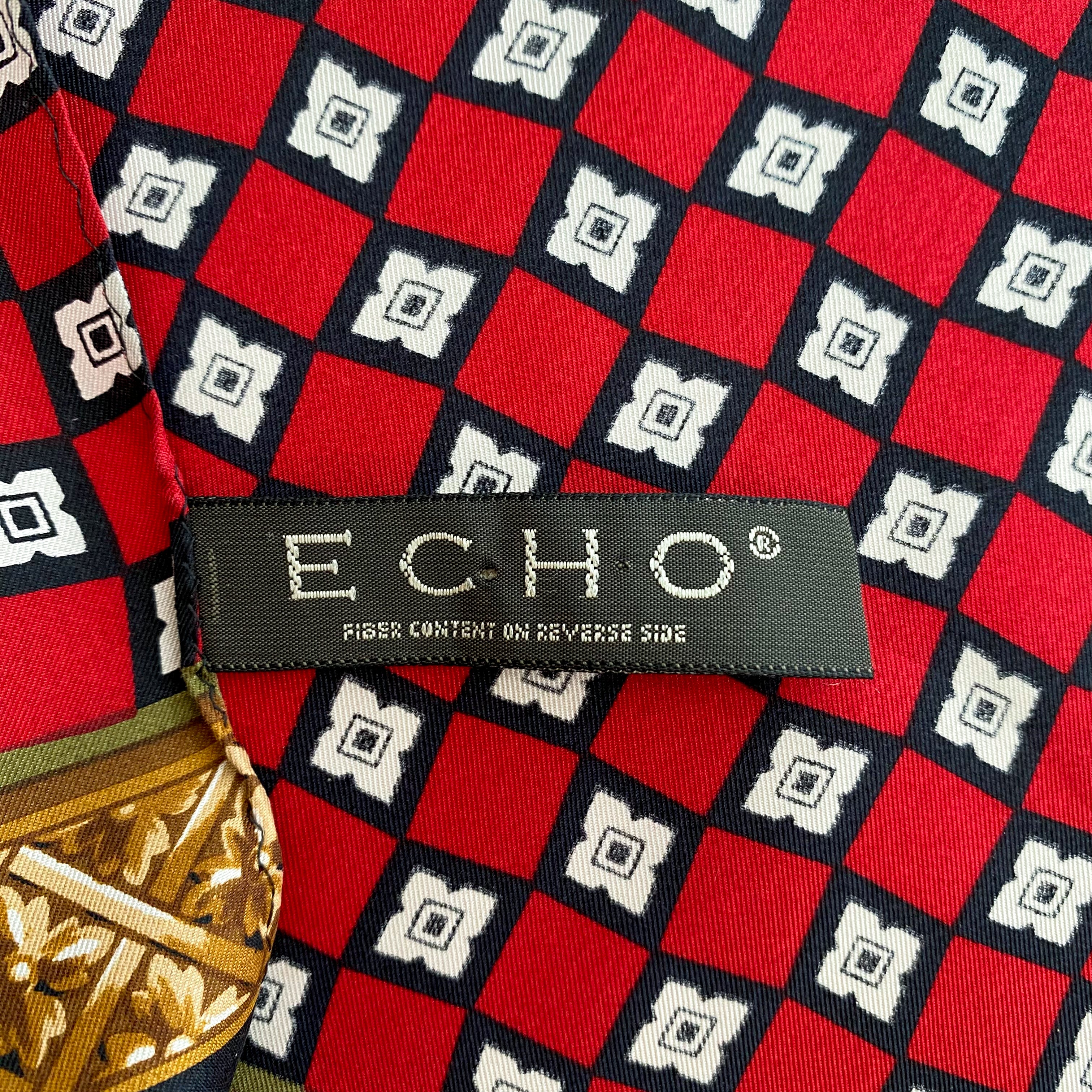 Echo Long Geometric Silk Scarf