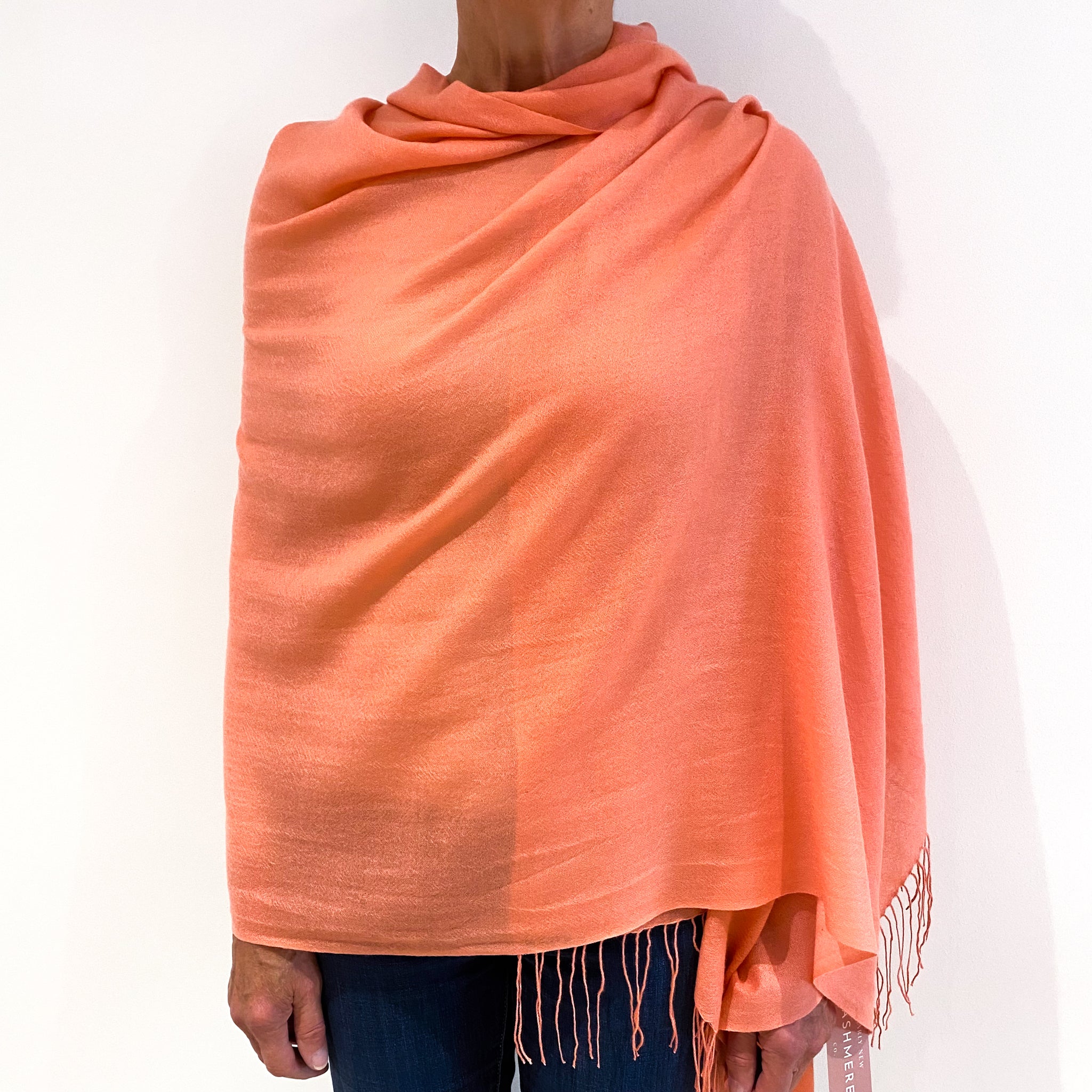 Brand New Pale Coral Cashmere Pashmina Scarf