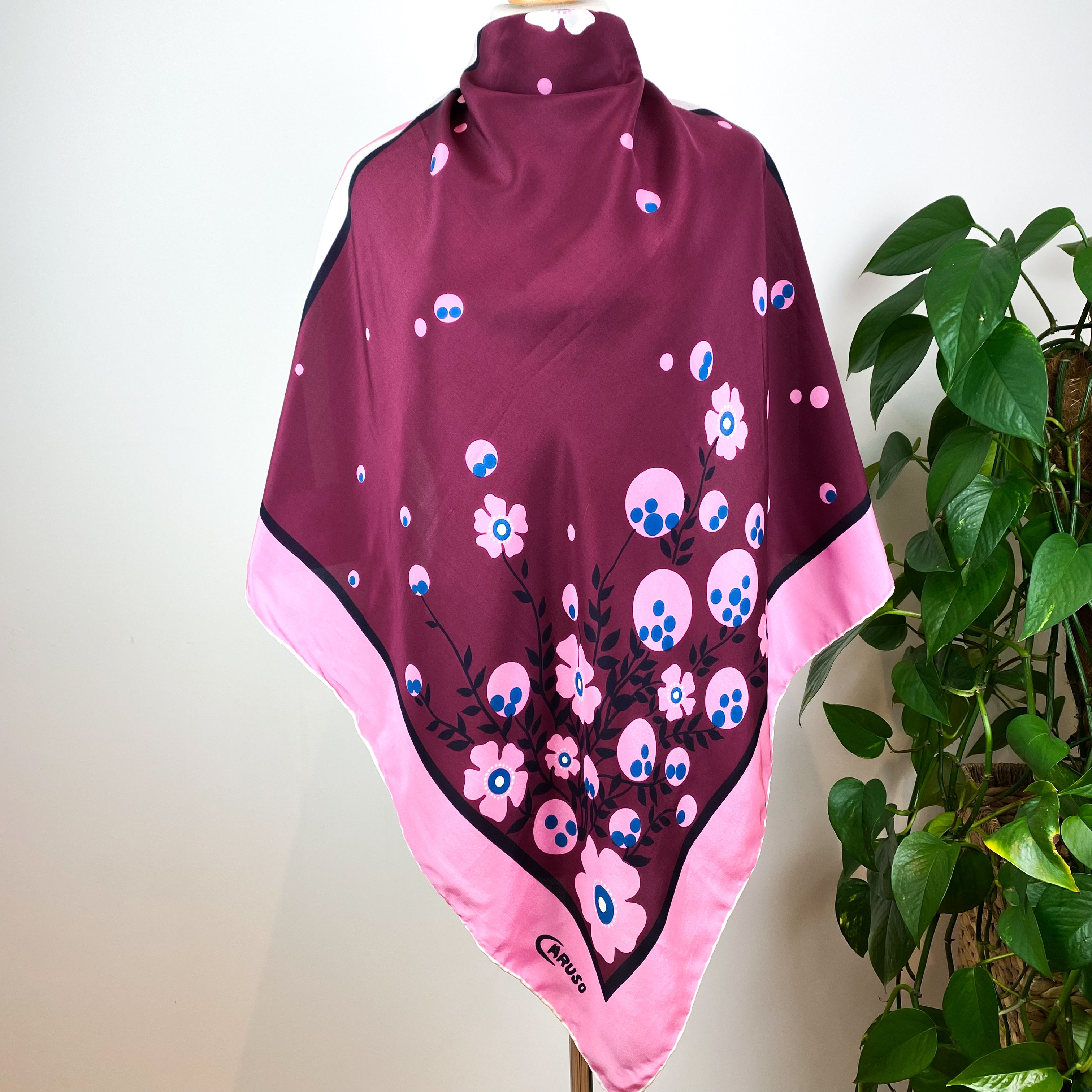 1970s Caruso Vintage Silk Scarf