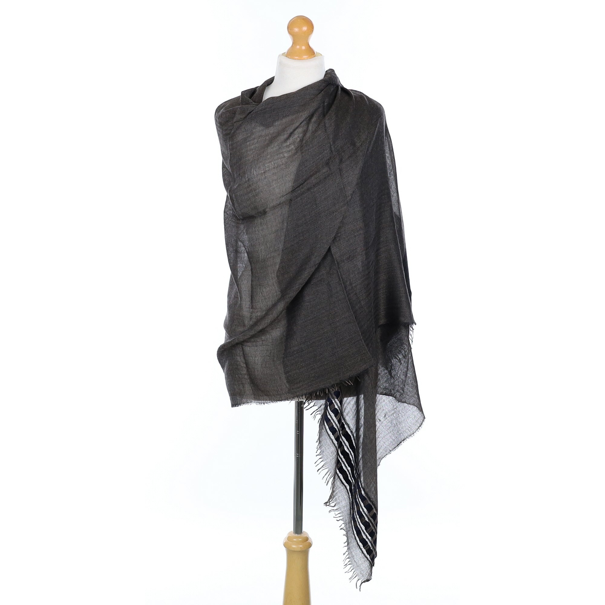 Scottish Begg & Co Mole Brown Fine Woven Cashmere & Silk Wrap
