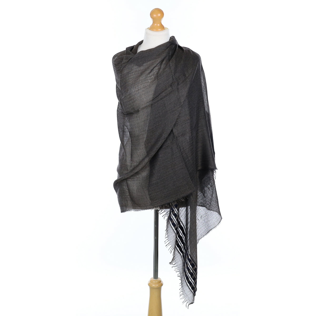 Scottish Begg & Co Mole Brown Fine Woven Cashmere & Silk Wrap