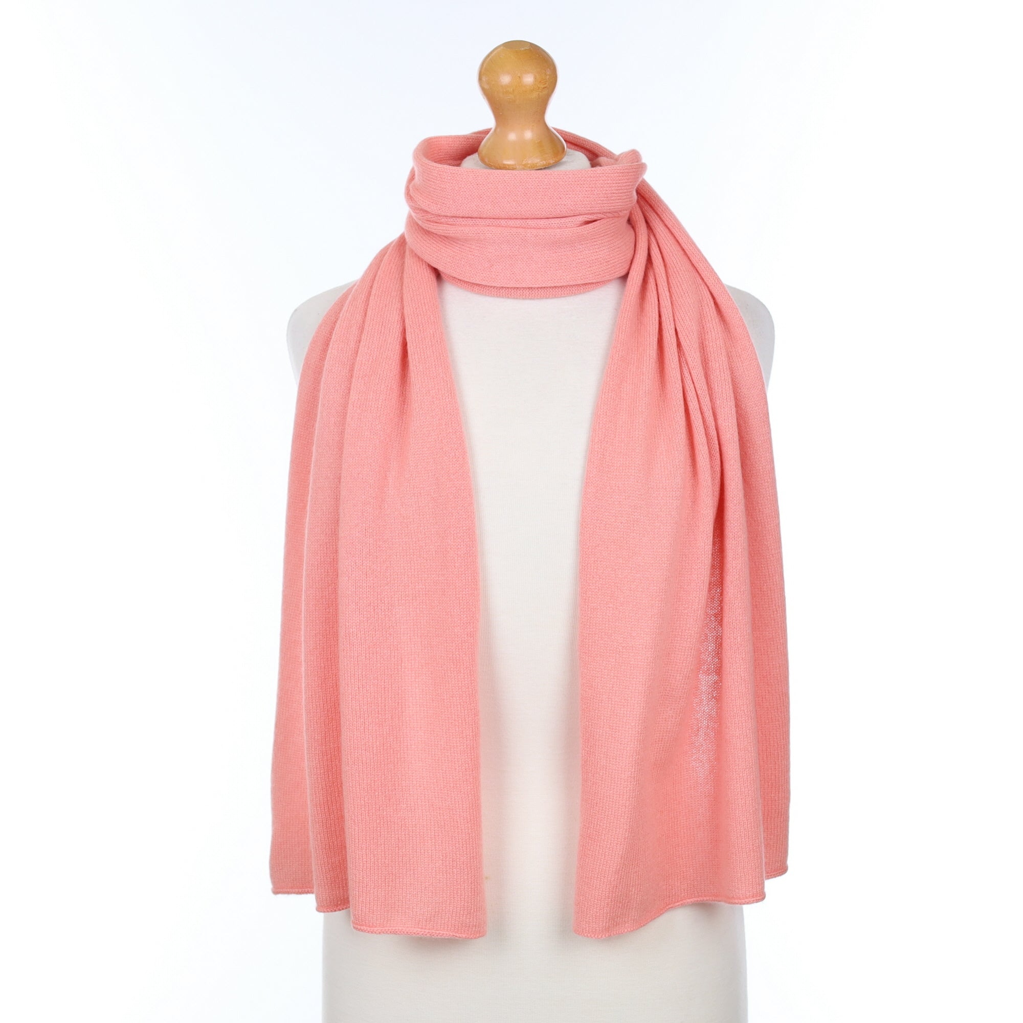 Brand New Scottish Light Coral Cashmere Knitted Scarf