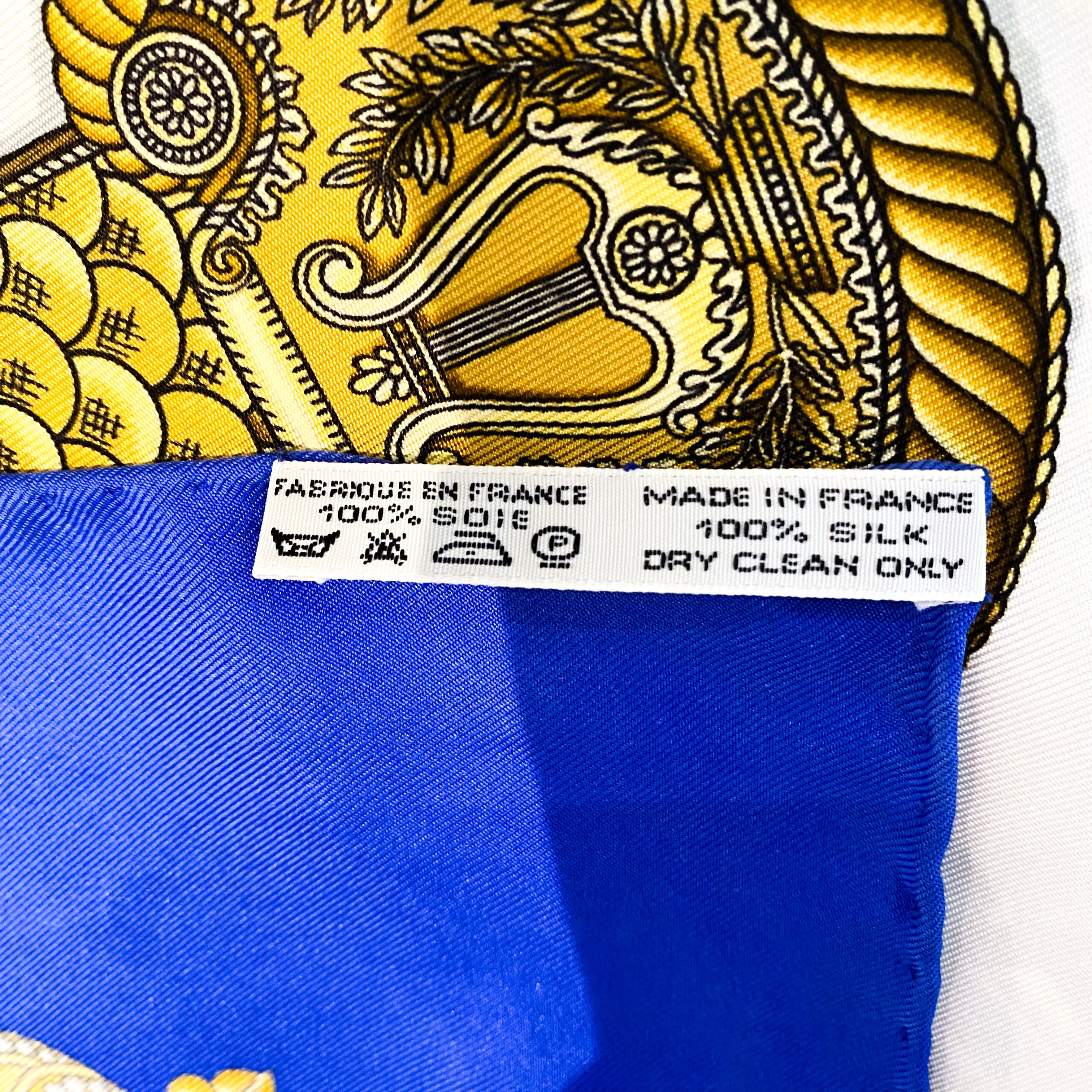 Boxed Hermes Les Tambours Vintage Silk Scarf