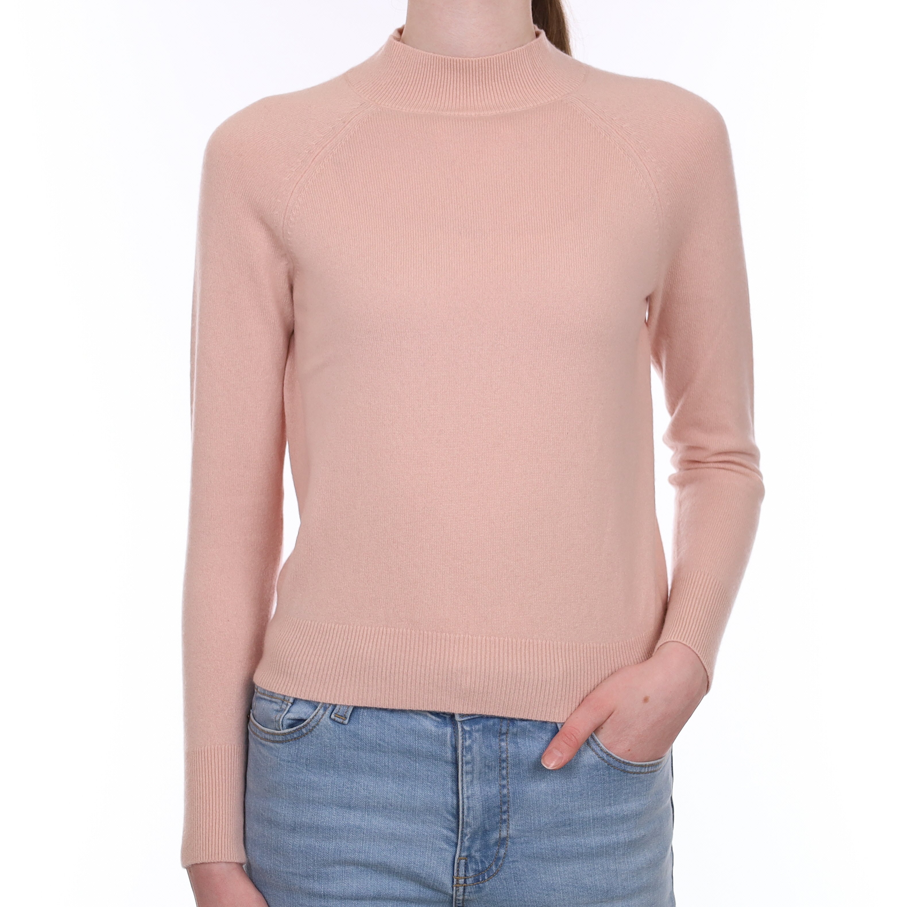 Everlane Shell Pink Cashmere Turtle Neck Jumper Extra Small