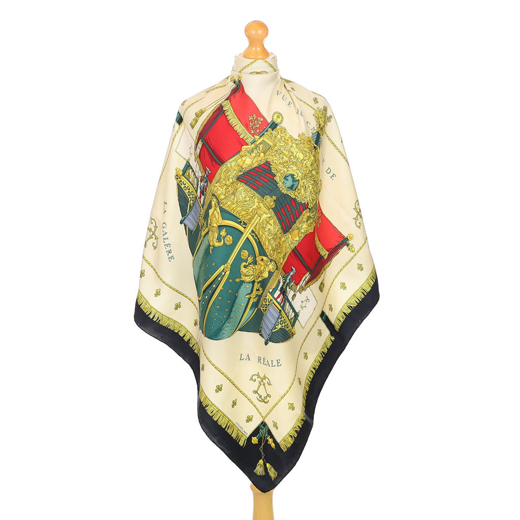 Hermès Vue du Carrosse de La Galère La Réale Silk Scarf