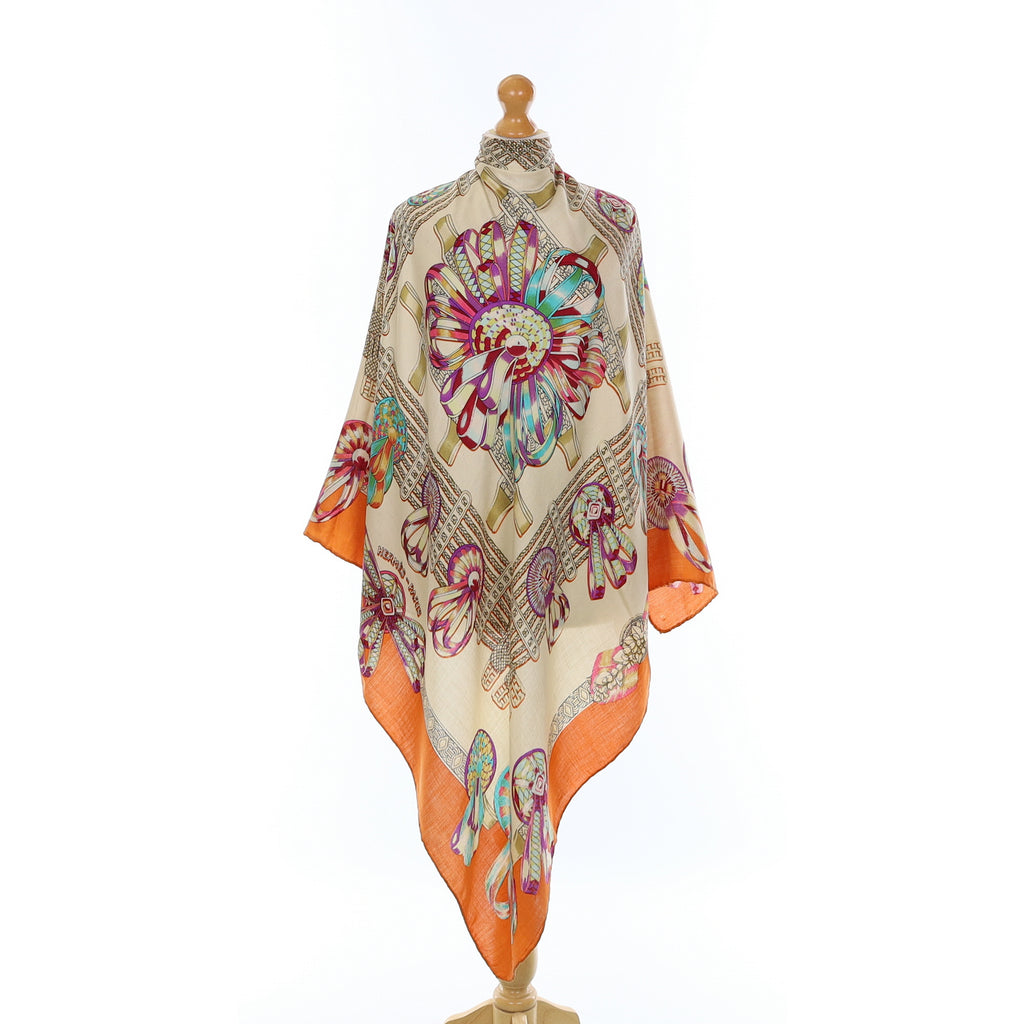 Hermès Les Rubans du Cheval Silk and Cashmere 120 Scarf