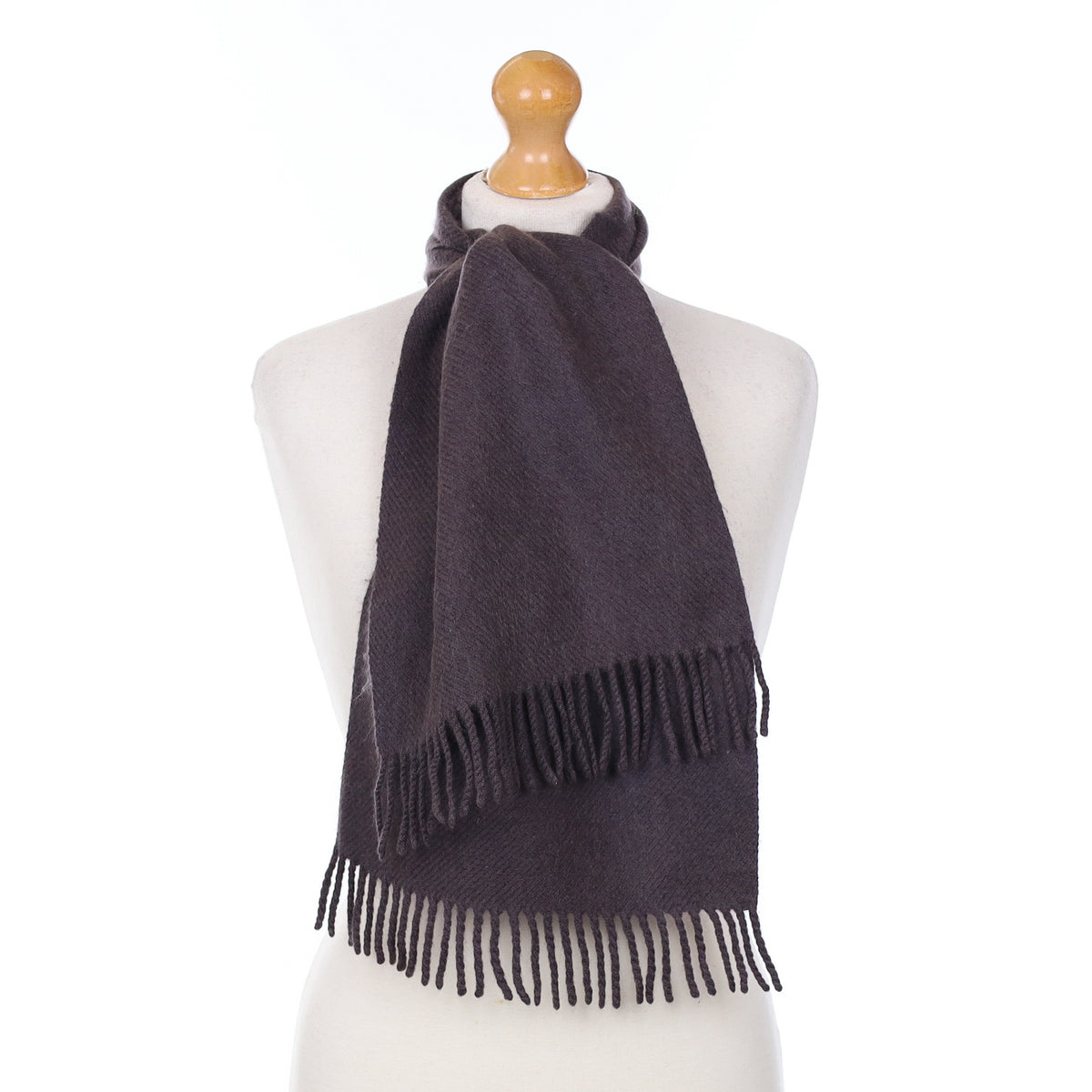 Puce Purple Cashmere Textured Woven Scarf
