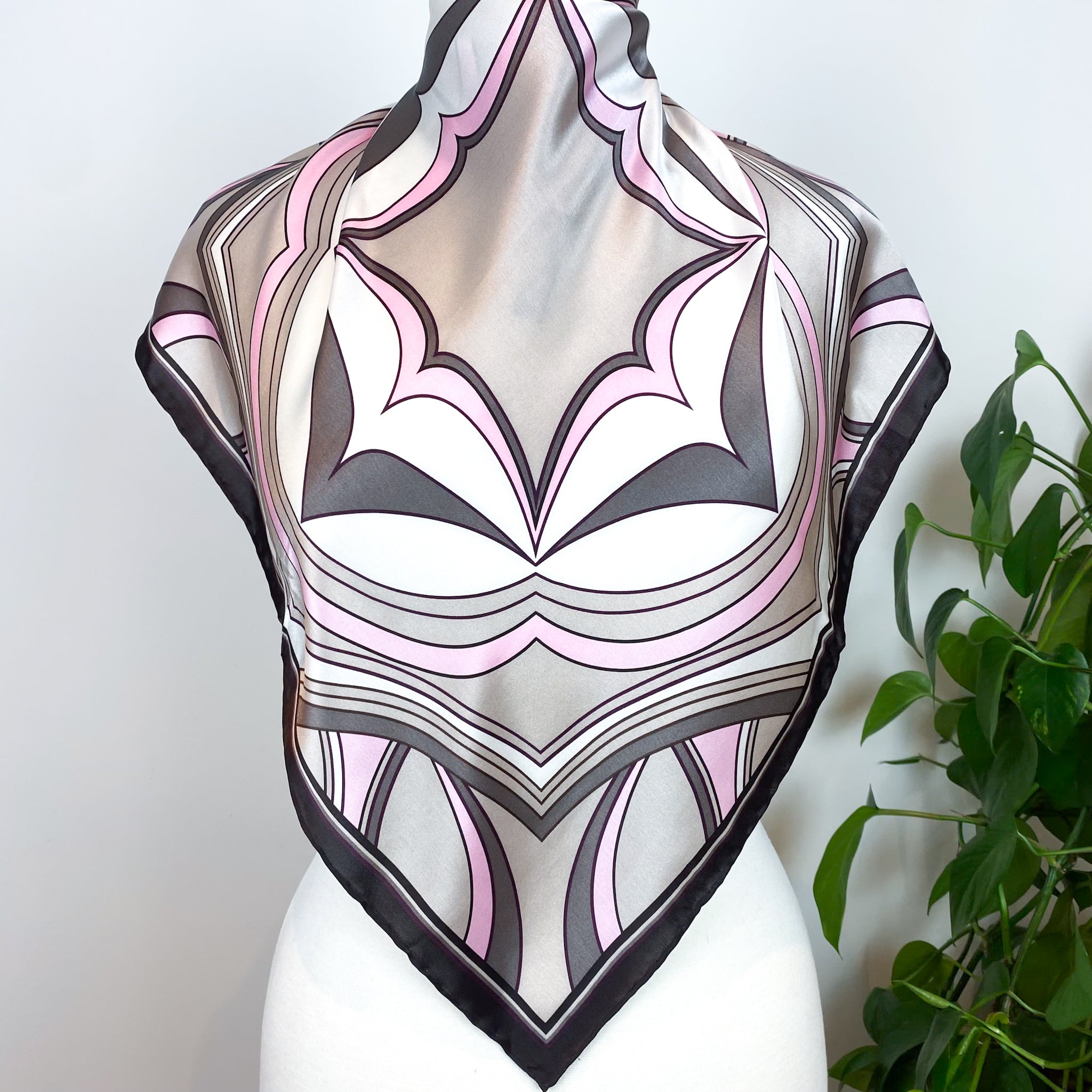 Small Abstract Satin Silk Scarf