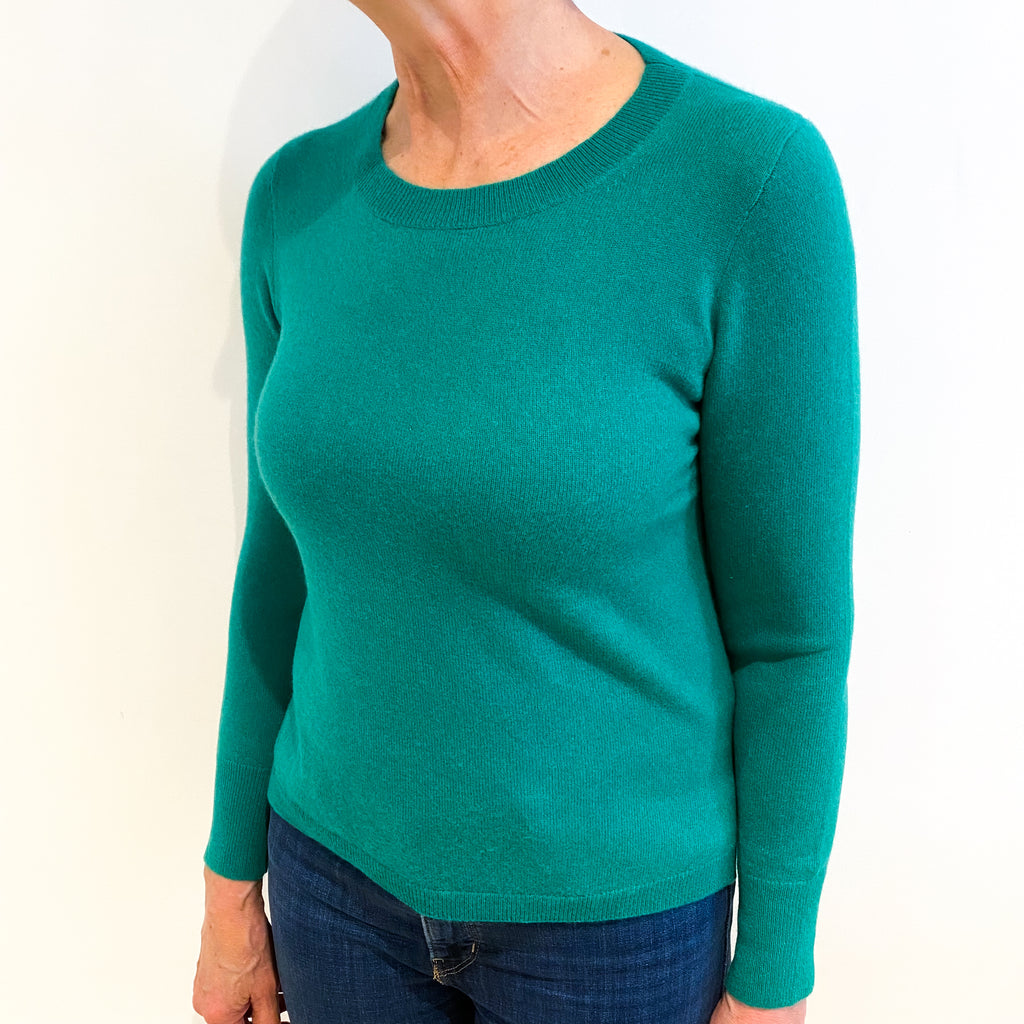 Lincoln Green Cashmere Crew Neck Jumper Medium