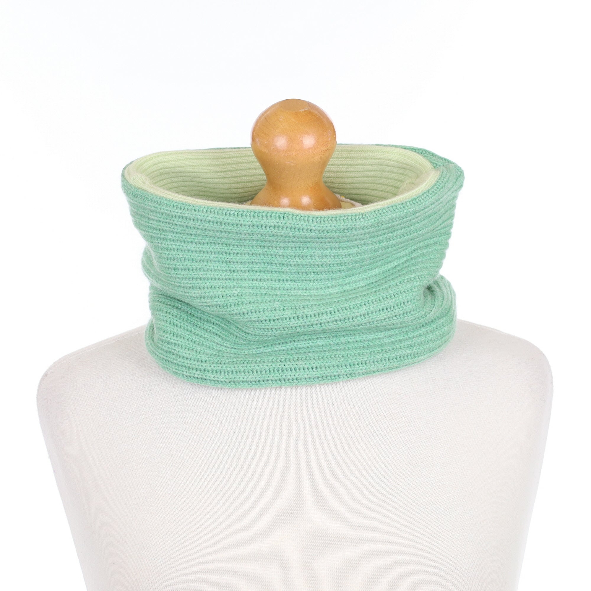 Spring Green and Celery Ribbed Neck Warmer