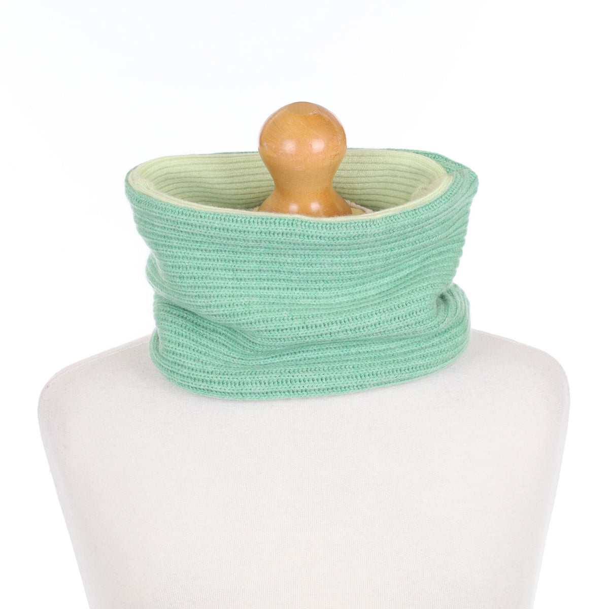 Spring Green and Celery Ribbed Neck Warmer