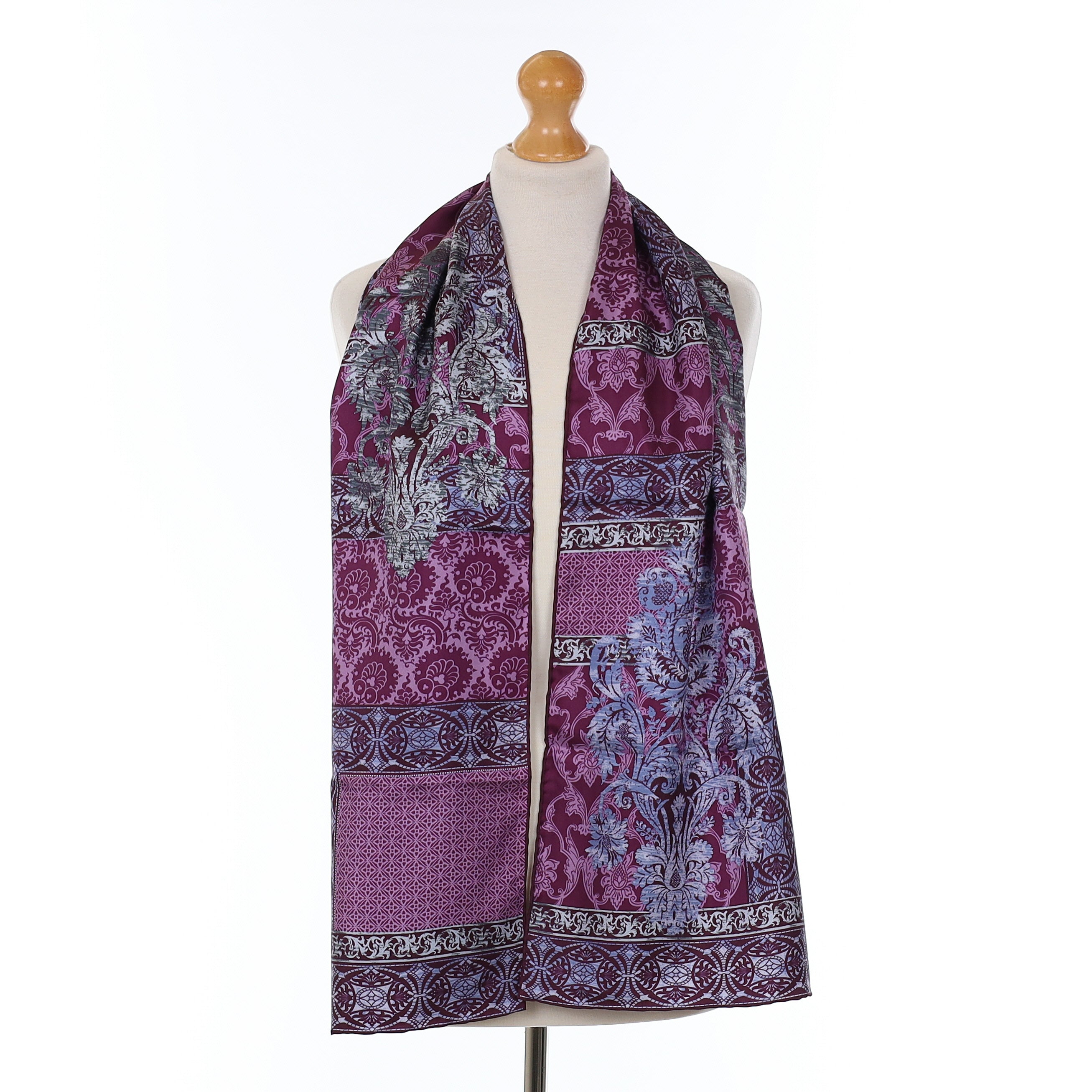 Purple Paisley Silk Scarf