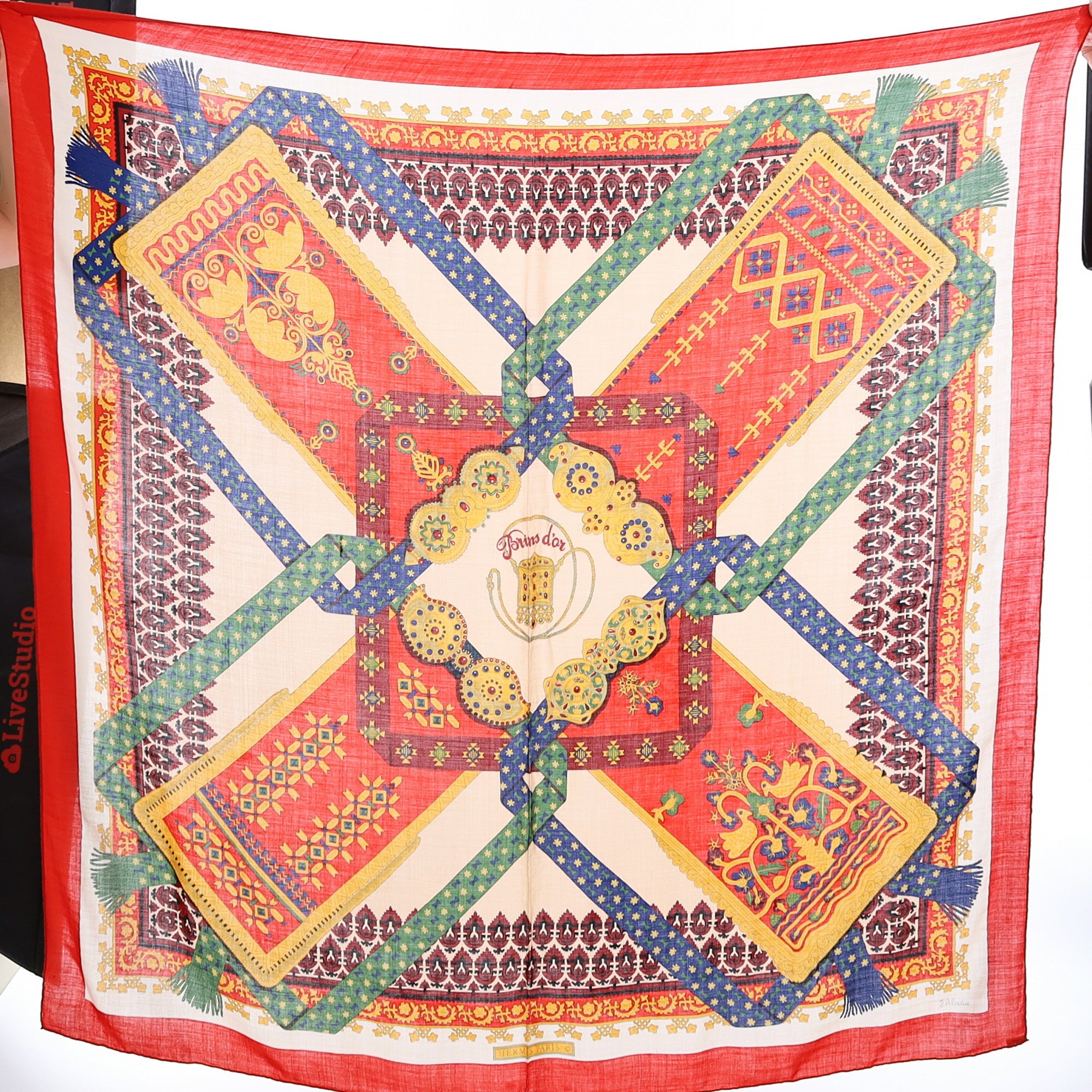 Hermès Brins D’or 140 Silk and Cashmere Shawl