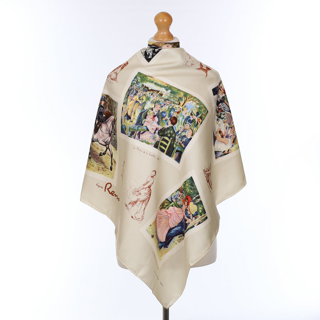 1960’s Spadem Impressionist Paintings Vintage Silk Scarf